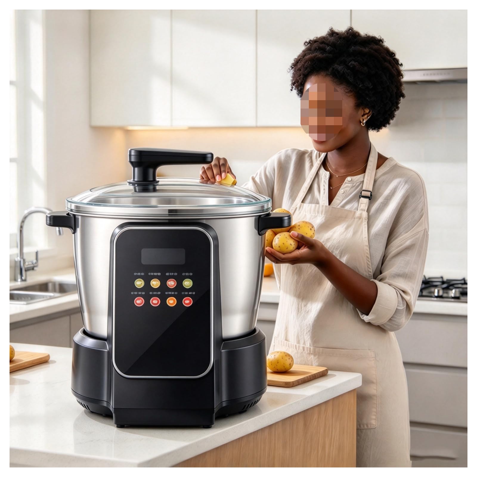 Préparateur électrique de déglutir 8L 900W, pour Fufu, Banku, Ugali