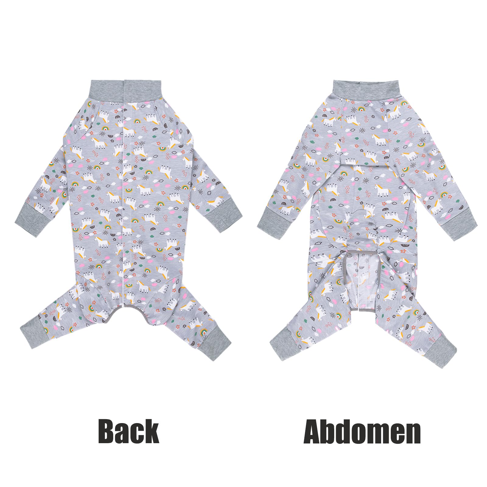 Recovery Suit for Large Medium Dogs After Surgery, Soft Breathable Anti Licking Dog Onesie E-Collar & Cone Alternative, Pet Bodysuit for Preventing Hair Loss Full Cover Wound(3XL, Grey Pony)