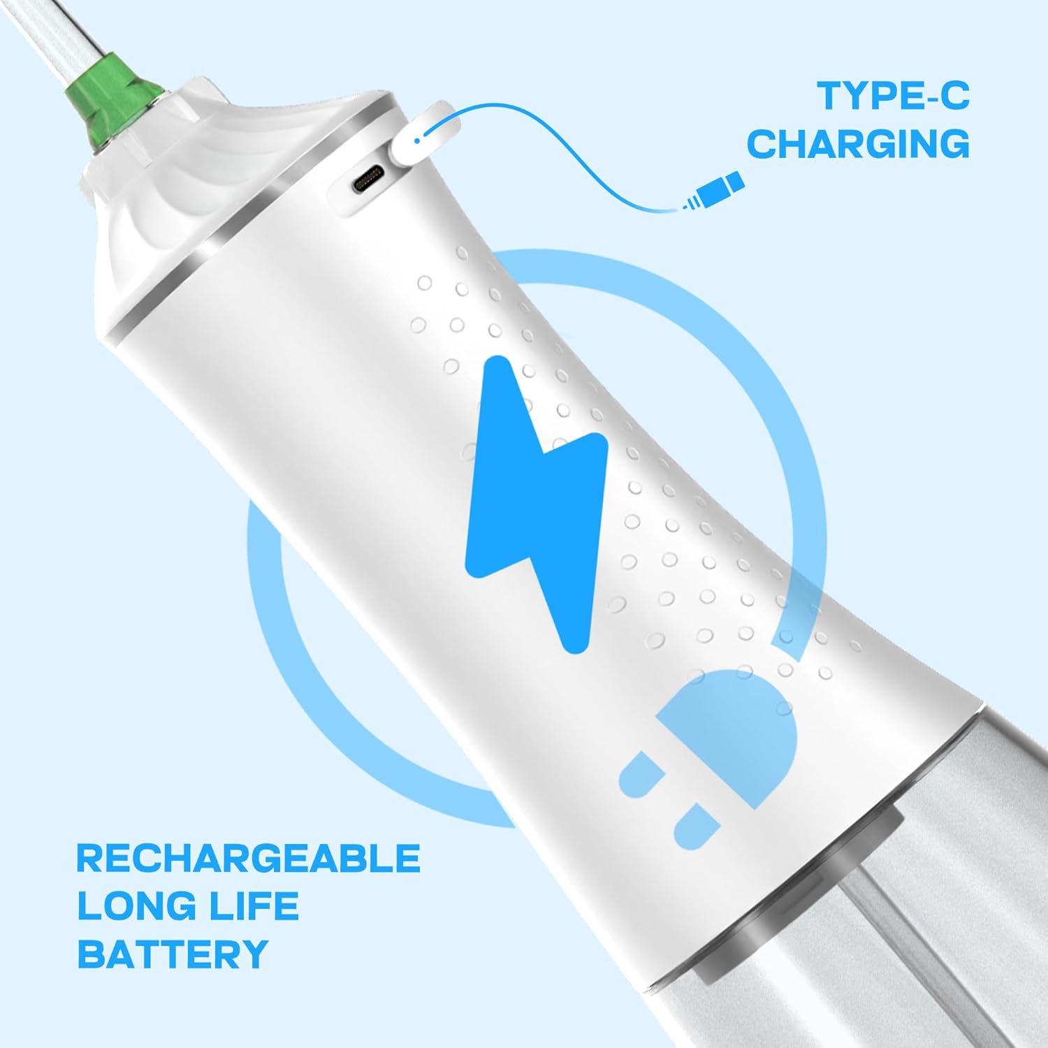 Water Dental Flosser Cordless, Portable Oral Irrigator with 5 Modes, 300ML Tank, Rechargeable, IPX7 Waterproof, Travel & Home Teeth Cleaner for Braces and Gums - Image 8