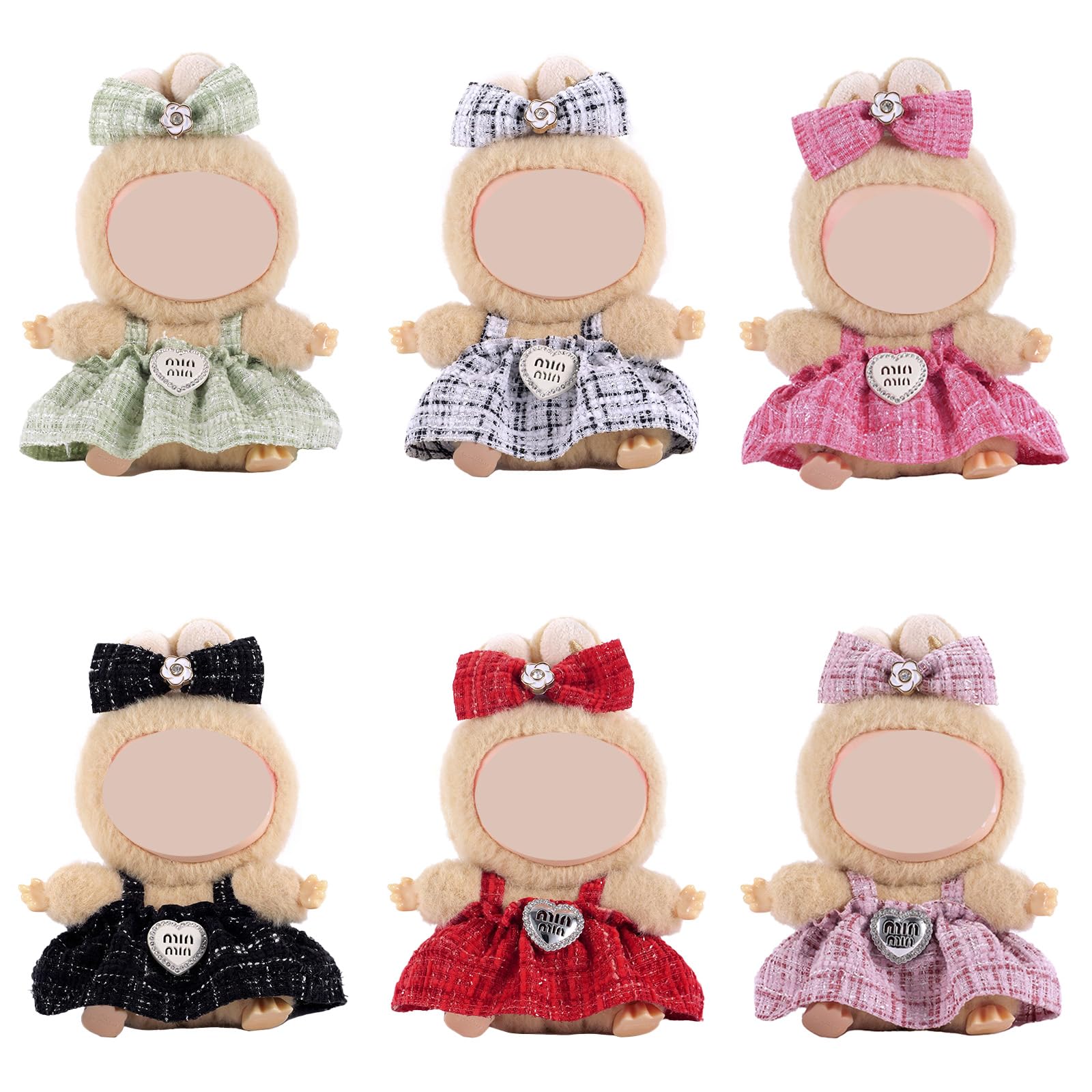 Fashion Doll Clothes Dress, 17cm Dolls Clothes Outfits and Accessories, 6 Sets Fashion Chic Doll Clothes Dress, Various Style Cute Soft Costume Set (Doll Not Icluded)