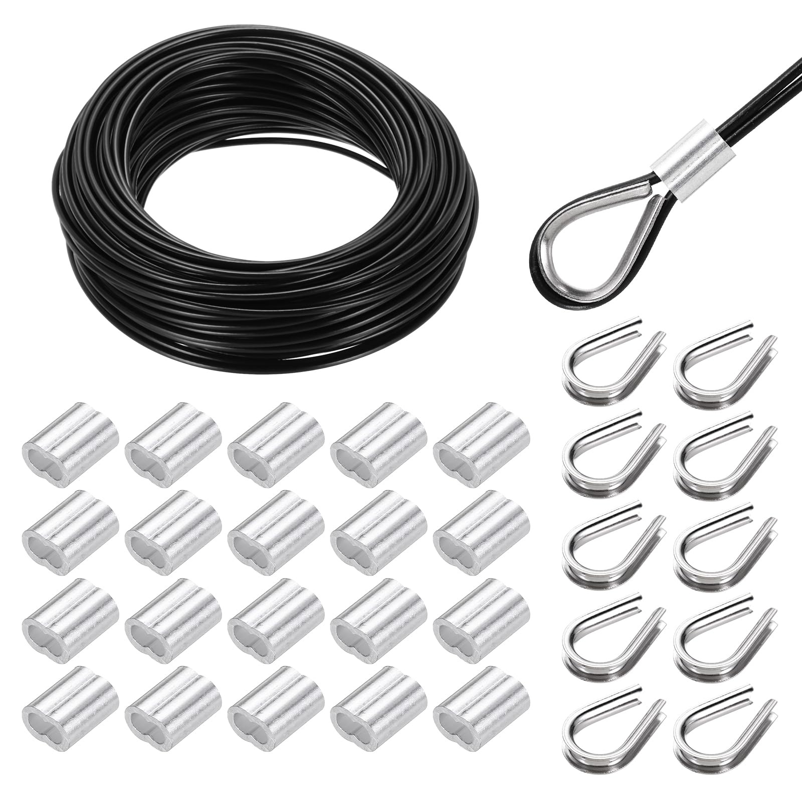 Kit de barandilla de cable de acero inoxidable de 98 pies exterior 8