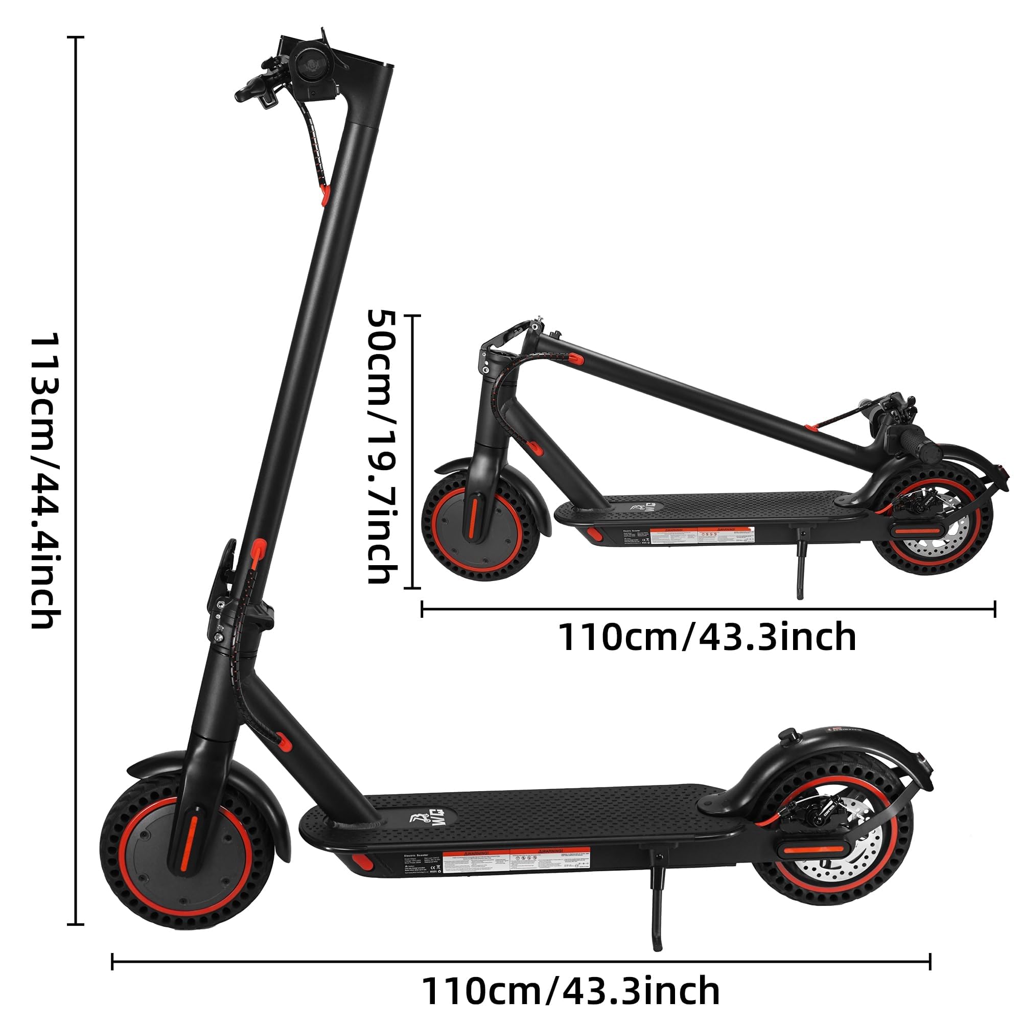 Trottinette électrique pour Adultes, pneus de 8,5 Pouces, Moteur 300 W, régulateur de Vitesse, autonomie de 25 à 35 km, 3 Vitesses, Double freinage. Trottinette électrique Rapide pour Adultes