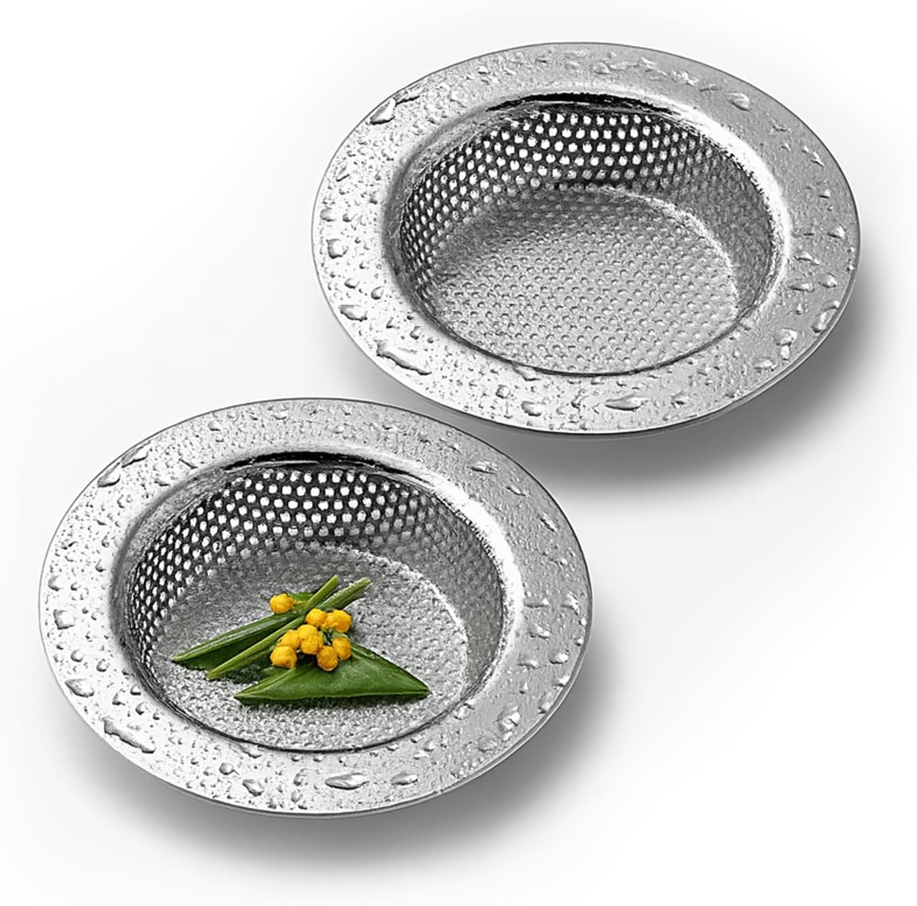 Amerteer Sink Strainer Mesh, 2pcs 11.3 cm Stainless Steel Sink Drain Strainer Sink Filter Hair Catcher Prevent Clogging for Bathroom Kitchen, 7.3cm Inside Diameter