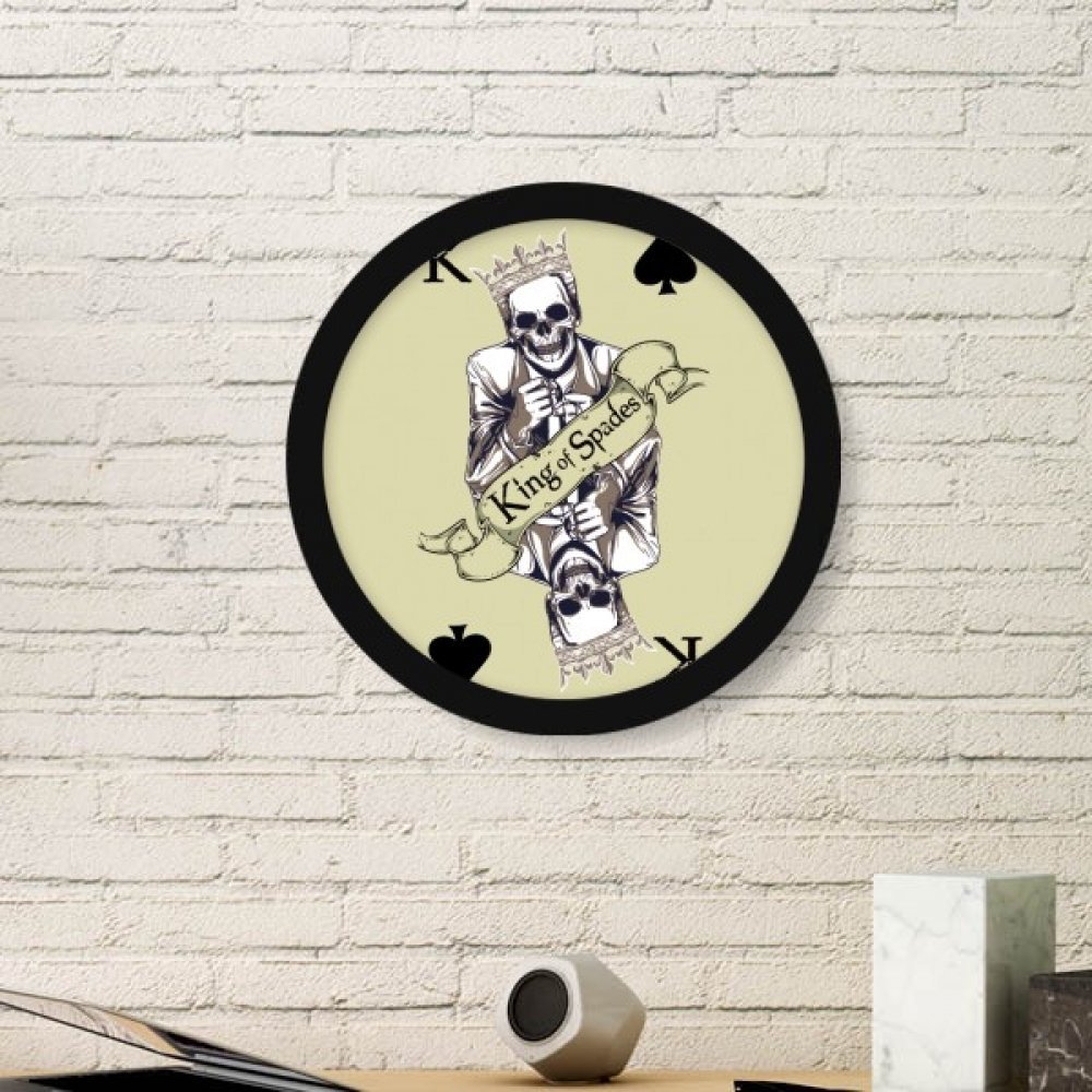 Cadre photo en bois rond motif cartes à jouer noir DIYthinker petit format