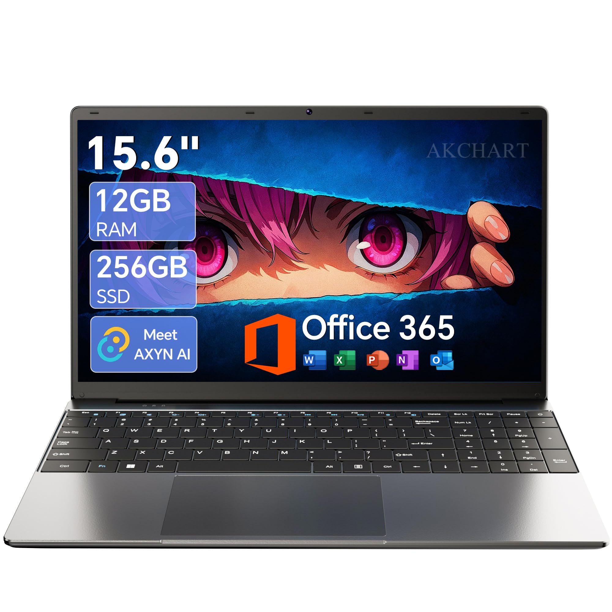 Amazon.com: AKCHART 15.6'' AI Laptop with Office 365 12GB RAM