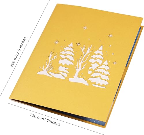 Miniatura 7 de Tarjeta de Navidad emergente, hecha a mano, 3D, árbol de Navidad, tarjetas de felicitación emergentes, trineo de Papá Noel, regalo de Navidad, niño