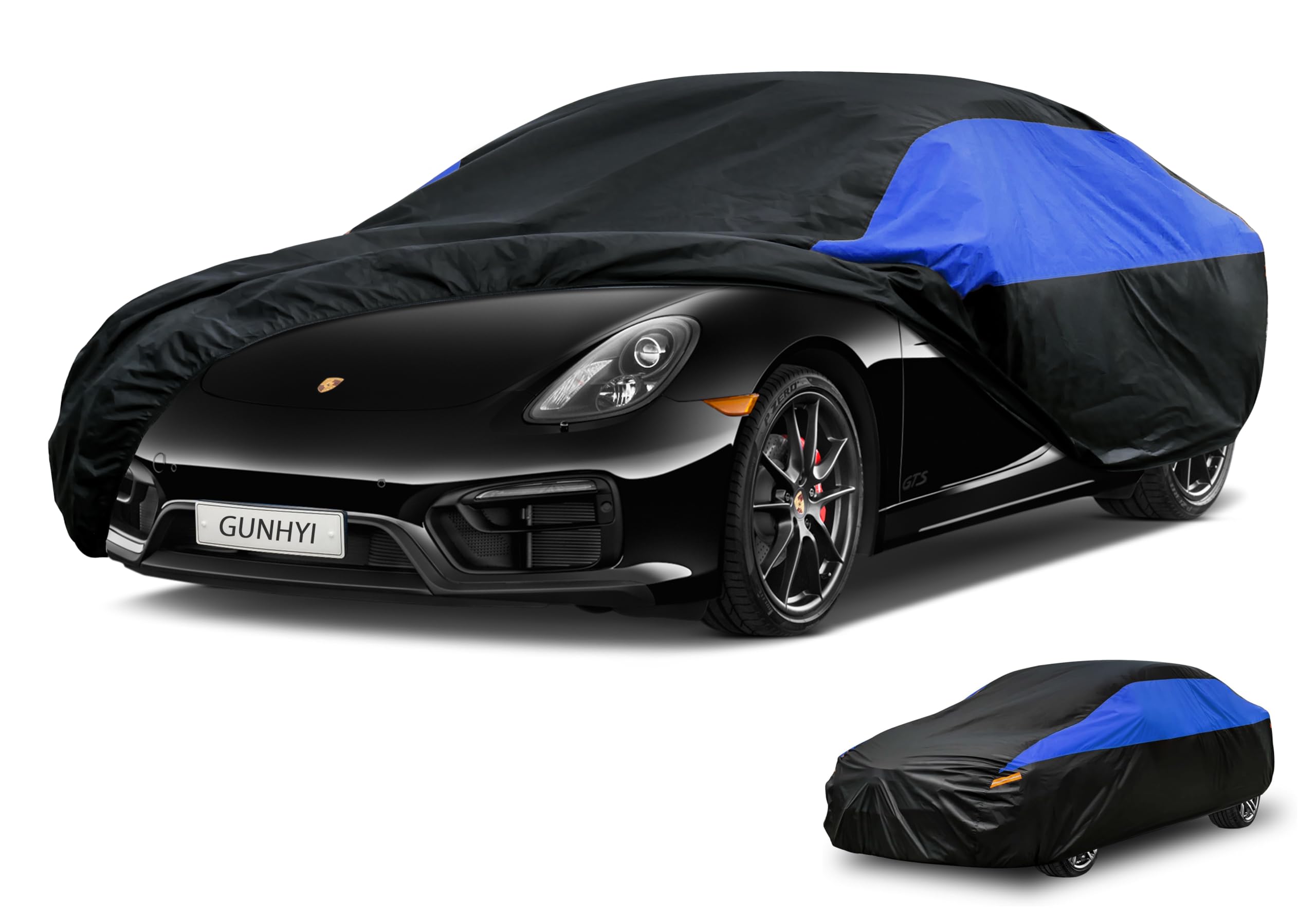 GUNHYI Porsche Car Cover Custom Fit Porsche 718 Boxster Cayman Spyder (986/987/981) Waterproof All Weather, Lightweight Full Car Cover Outdoor Sun UV Rain Dust Snow Wind Protection.