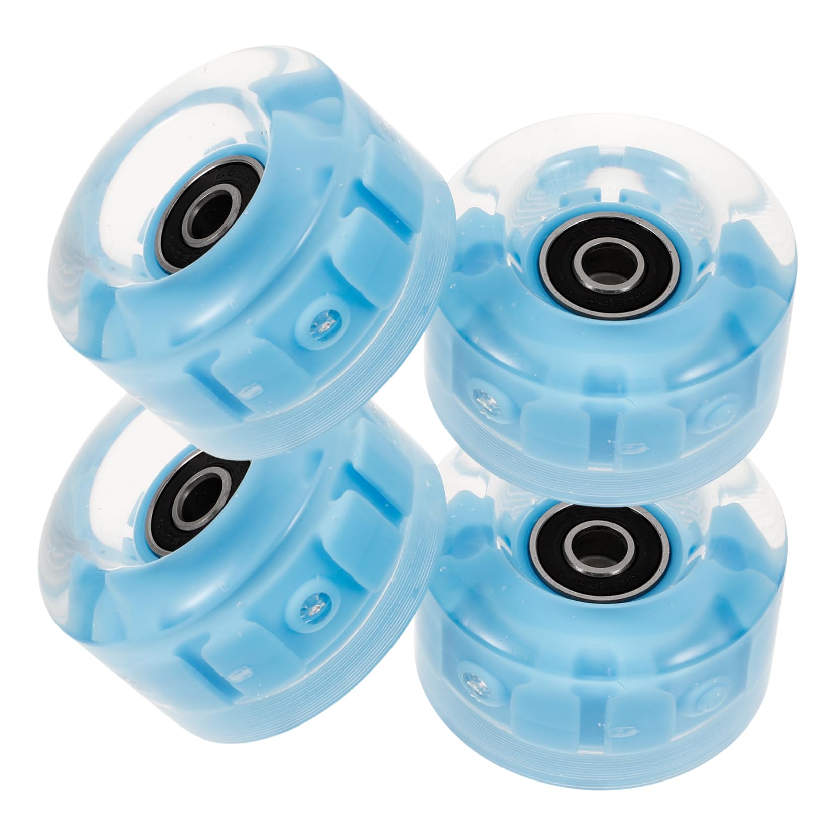 ifundom 4pcs Light Up Roller Skate Wheels High Elasticity Indoor Skating Accessories with Built Bearings Easy to Install for Smooth Sliding and Balance