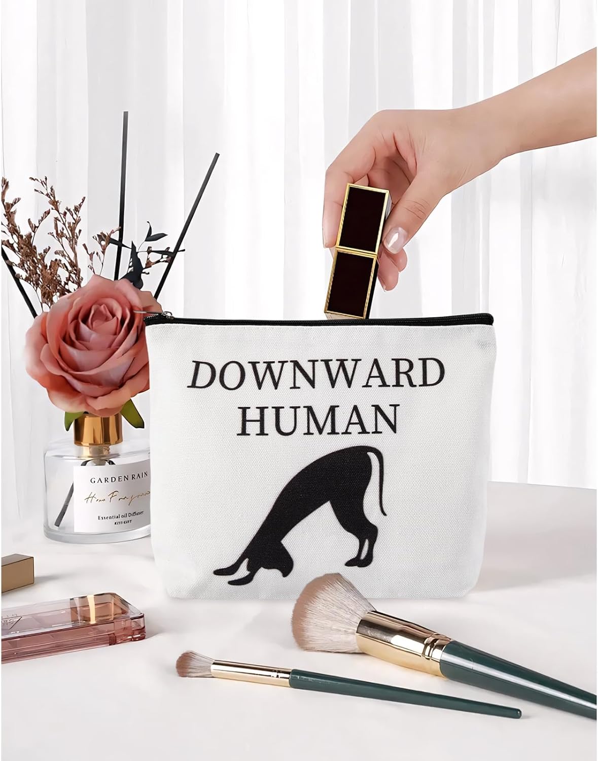 Yoga Gifts for Women Yoga Lover Gift Makeup Bag Dog Themed Cosmetic Bag Zipper Pouch Birthday Christmas Graduation Gifts for Women Friends Teacher - Image 5