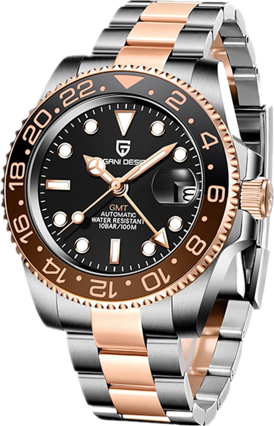 Pagani Design GMT Mechanical Men's Watch NH34 Movement Automatic Watch Ceramic Bezel Stainless Steel Automatic Watch Gift for Men