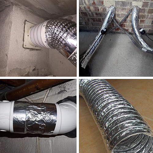 Miniatura 4 de LLPT Cinta de papel de aluminio de 2 pulgadas x 55 yardas, 3.94 mil de alta temperatura, resistente, sellado, HVAC, cinta adhesiva para conductos de