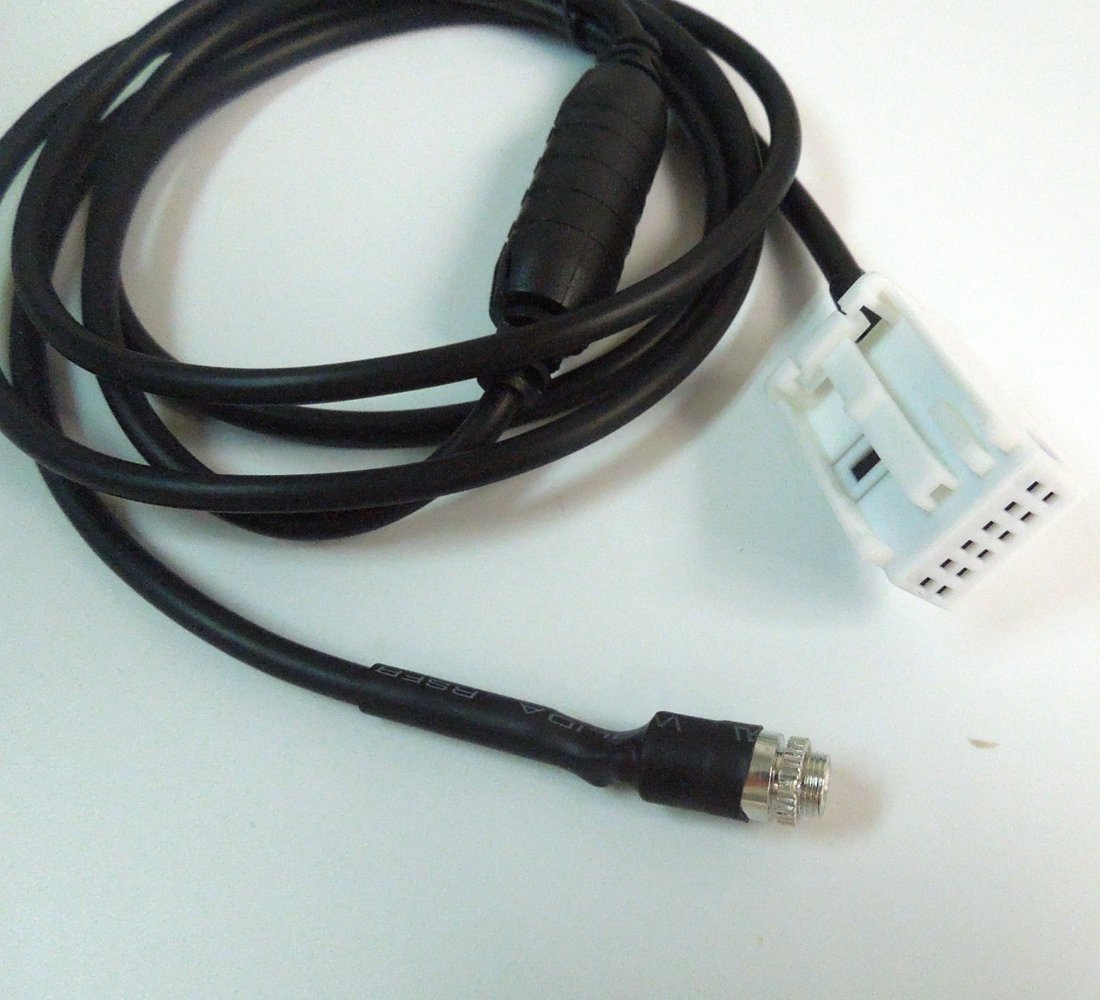 Car AUX Audio Adapter Input Cable Female 12 Pin Compatible with BMW E60 525i 530i 540i 540iT & M5 (Sedan and Touring) 3.5mm Jack