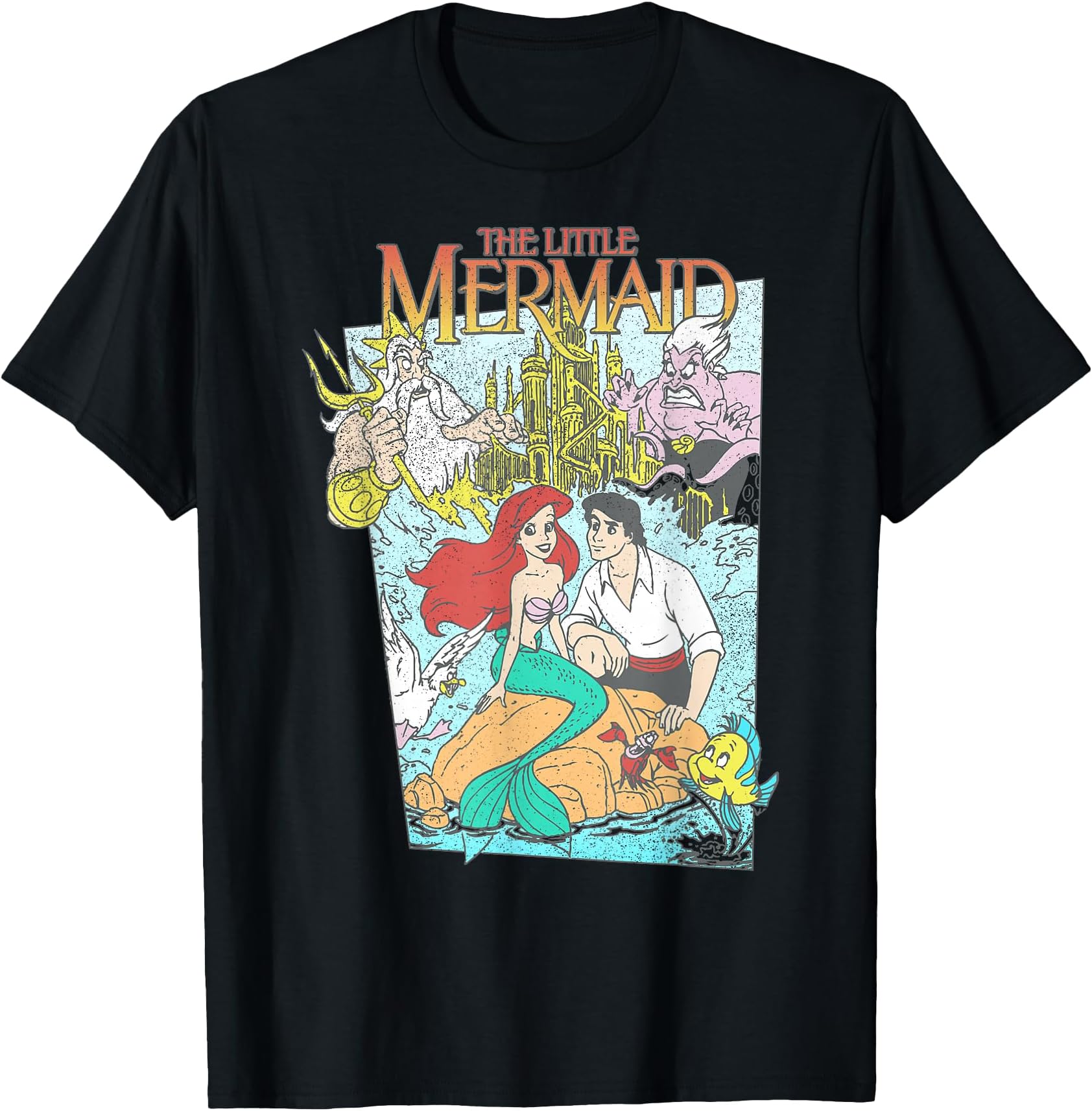 The Little Mermaid Vintage Retro Movie Cover Graphic T-Shirt