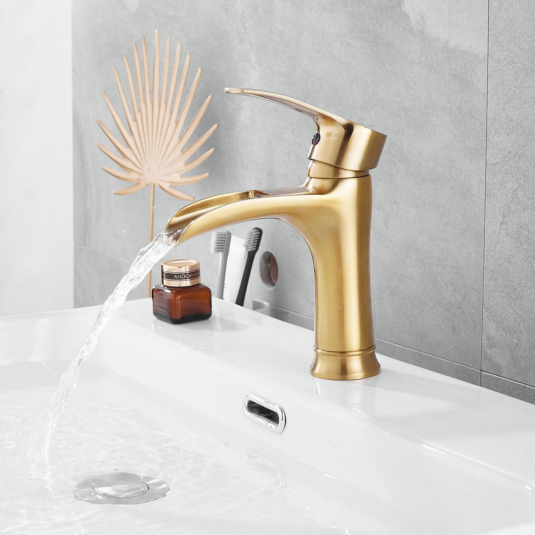 Cuhostki - 1-stuk badkamer wastafelkraan - gouden model - eénhand kraan
