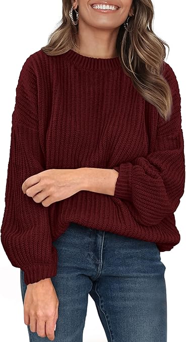 PRETTYGARDEN Fall Sweaters for Women 2025 Fashion Long Sleeve Casual Ribbed Knit Winter Clothes Pullover Jumper Tops