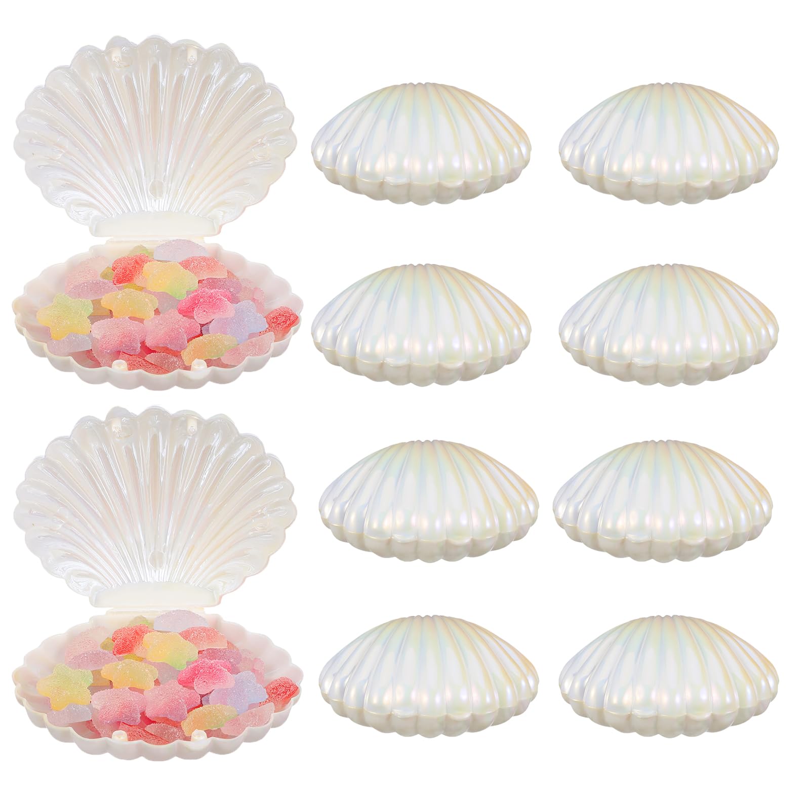Boîte à bonbons coquillage sirène, emballage cadeau mariage x10
