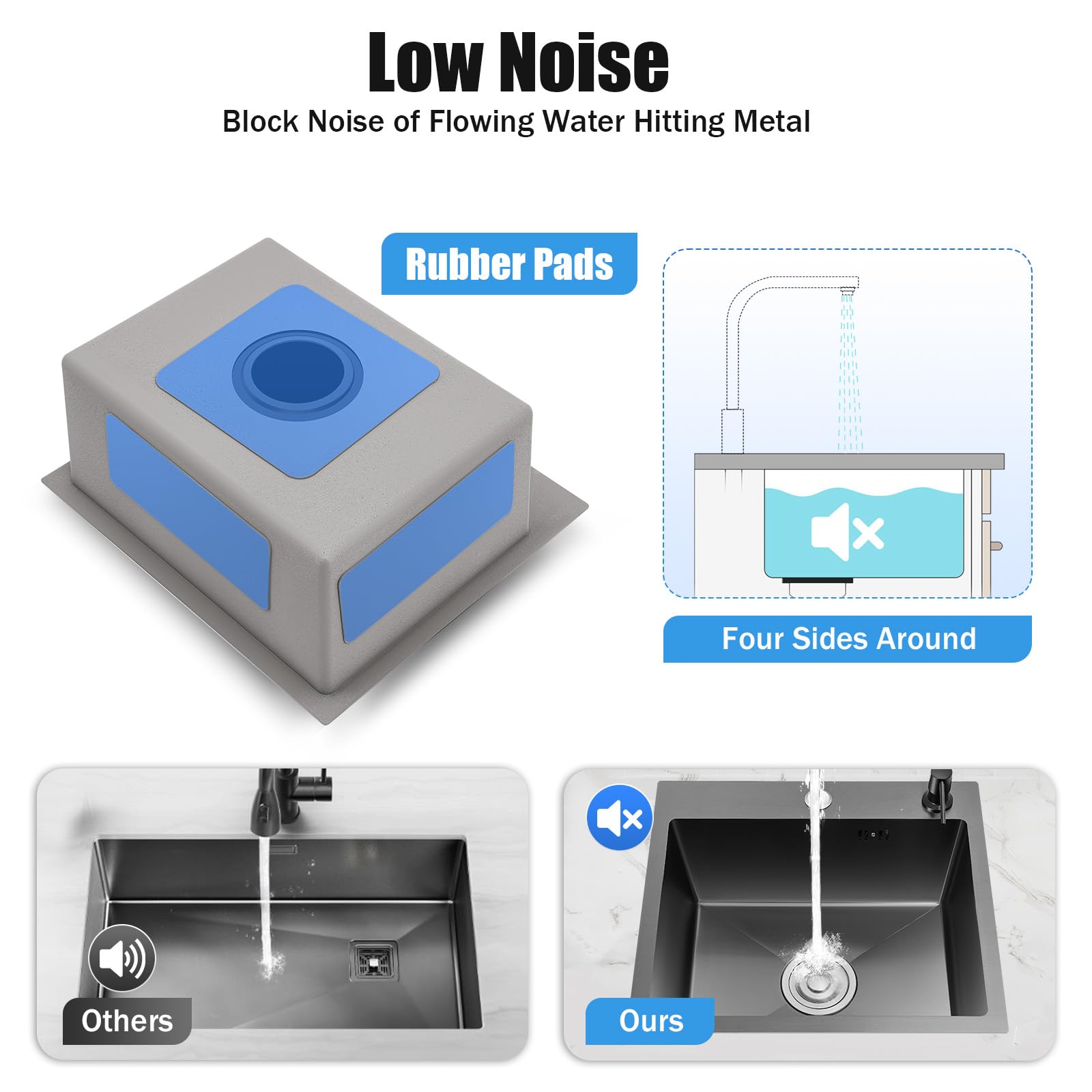 Lavello Cucina In Acciaio Inox Nero 40x45cm - Completo Di Rubinetto E Accessori - Foto 5