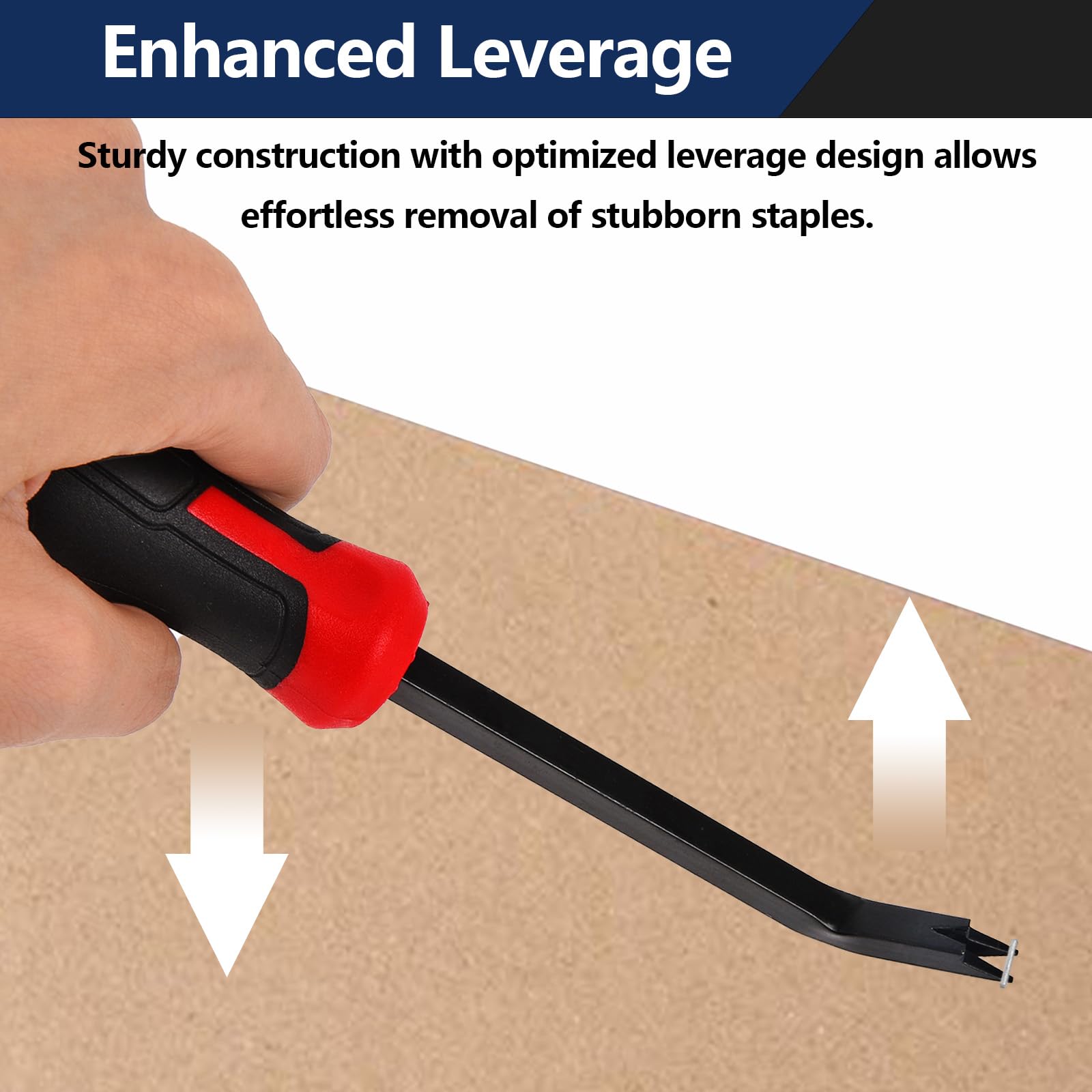 Nietjesverwijderaar, meubelnagelverwijderaar, gereedschap, duurzame nietjesverwijderaar, paperklauwgereedschap, sterkte, nietjestrekker, nageltrekker, metalen kop, nageltrekker, gereedschap, rood