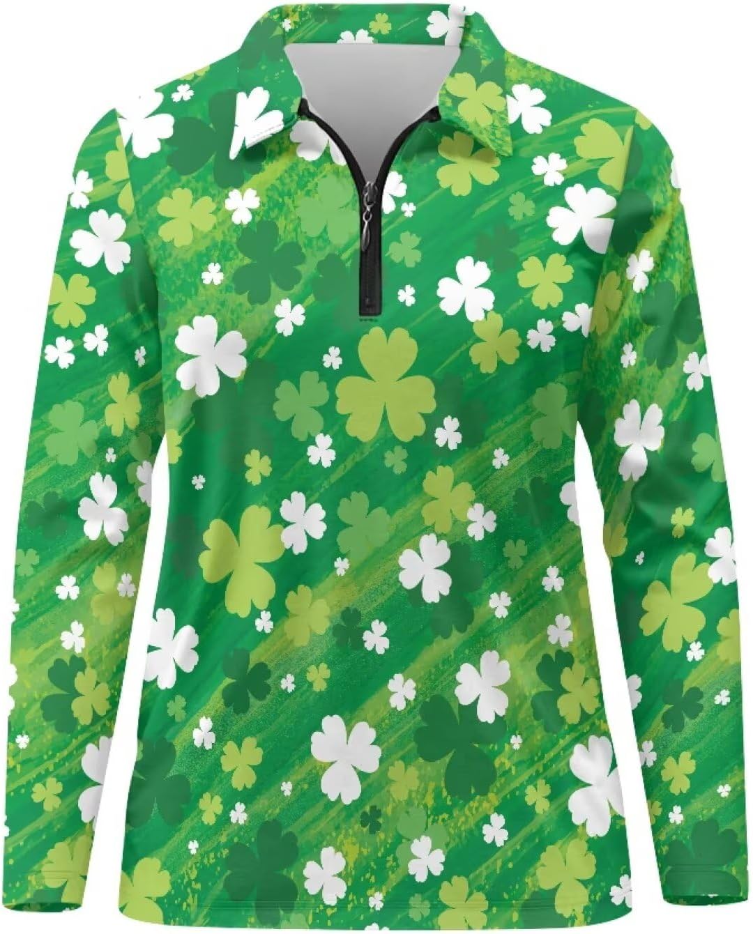 Golf Shirts for Women Long Sleeve Zip Up V-Neck Golf Tennis Shirt Womens Pullover Tops