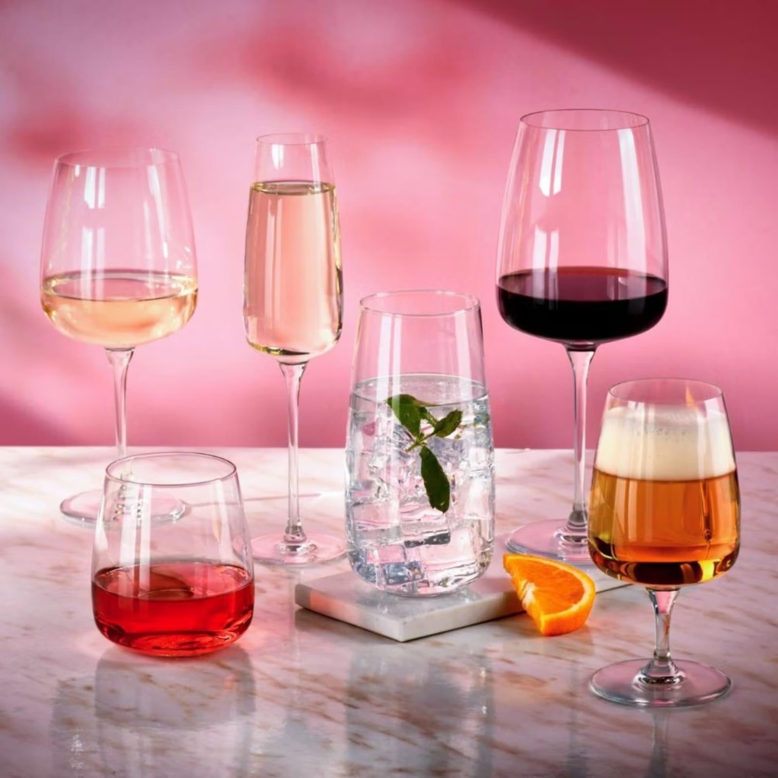 Krosno - Verres à champagne Modern 4 x 220ml | Verres à prosecco | Cadeau de mariage | Lave-vaisselle | Verre cristallin | Verre sans plomb | Durable | Résistant aux rayures | Durable | Résistant aux | Verre en cristal sans plomb, durable, résistant aux r