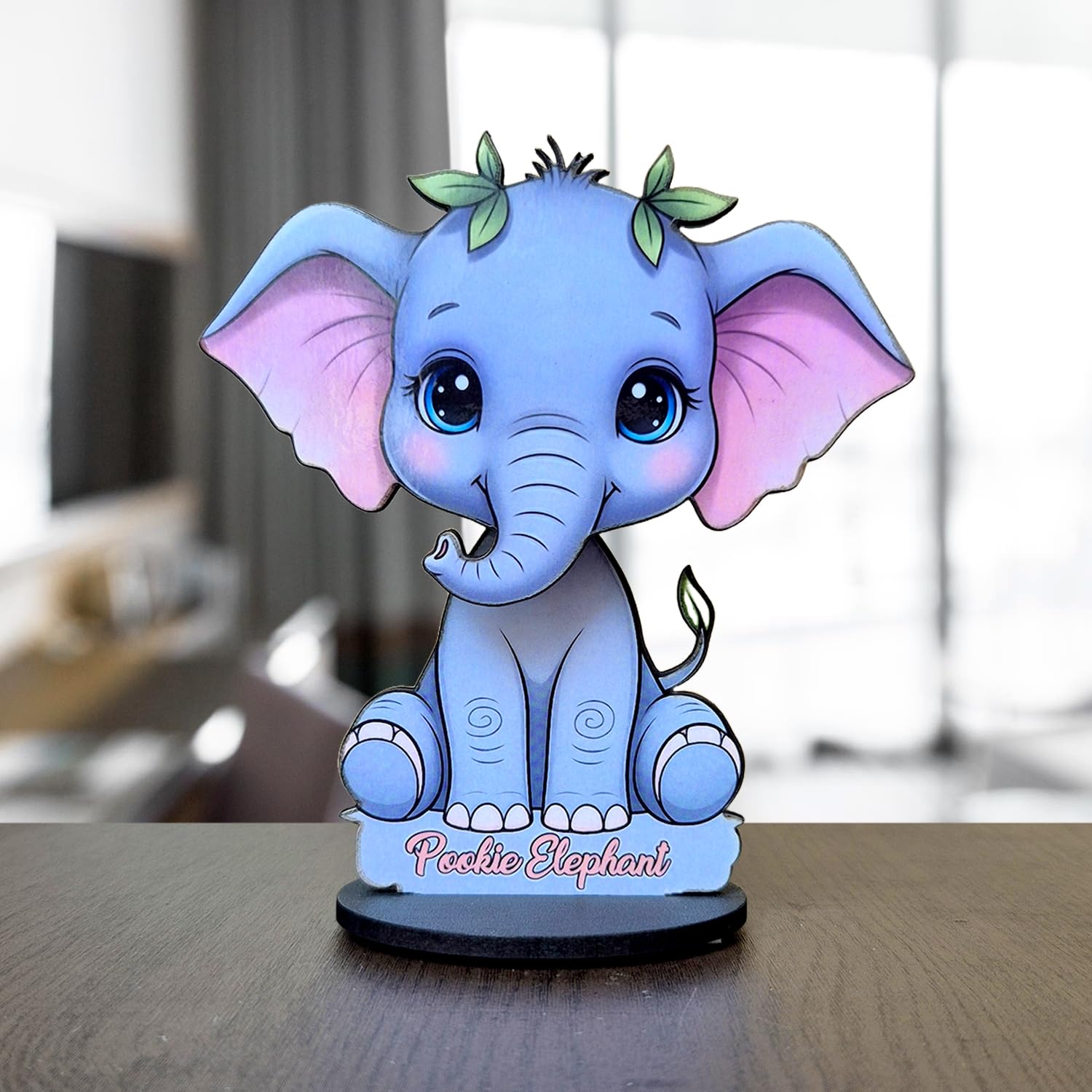 Plan To Gift Pookie Elephant Bobble Head, Wooden Figurine | Table