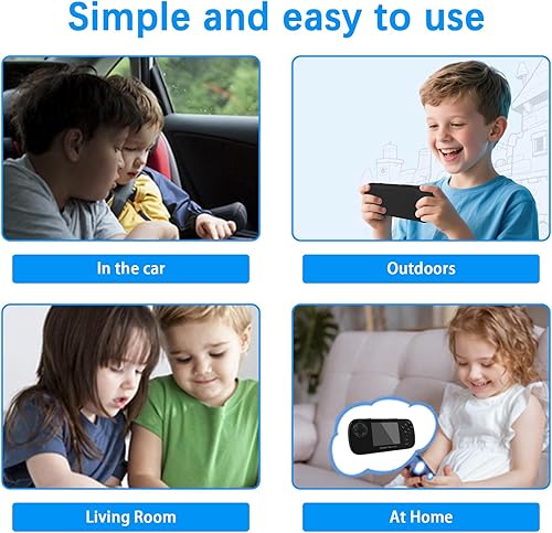 Miniatura 6 de Juego de mano para niños, consola de juegos retro con 156 videojuegos retro, consola de juegos de mano con batería recargable de 3.5 pulgadas,