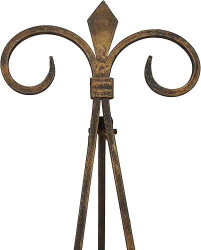 Miniatura 5 de Deco 79 Caballete de mesa de metal con soporte plegable, soporte de exhibición de 11 x 10 x 14 pulgadas, dorado