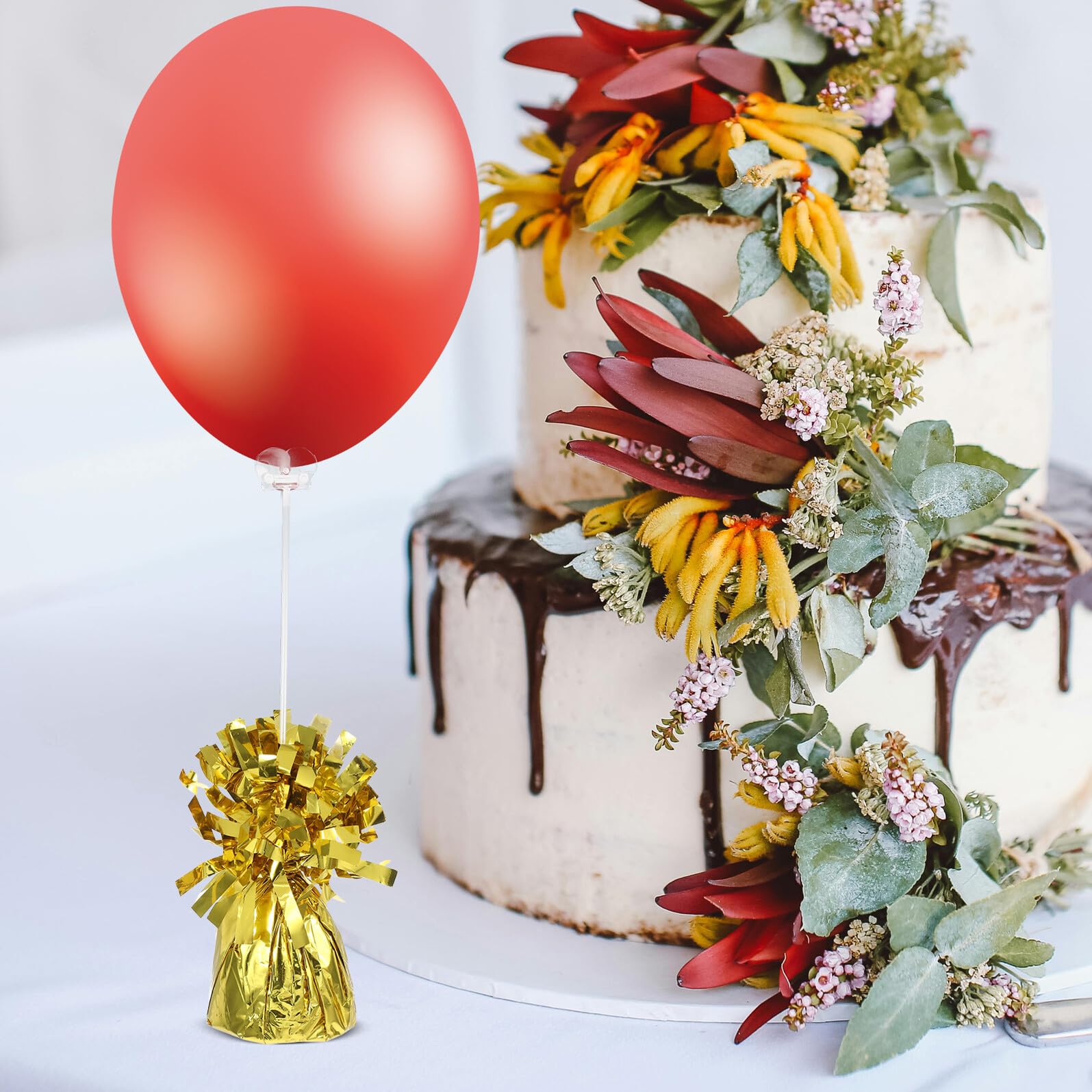 6 Stück Teiliges Ballongewichte aus Metallisch Glänzendem Kunststoff Beschwert Helium luftballons für Hochzeiten Geburtstage Babypartys und Festliche Dekorationen in Gold