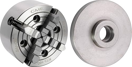 CME - Portabrocas de torno independiente de 4 mandíbulas de 6 pulgadas con placa trasera semiacabada de 1-12 pulgadas x 8 TPI máquina para ajustar