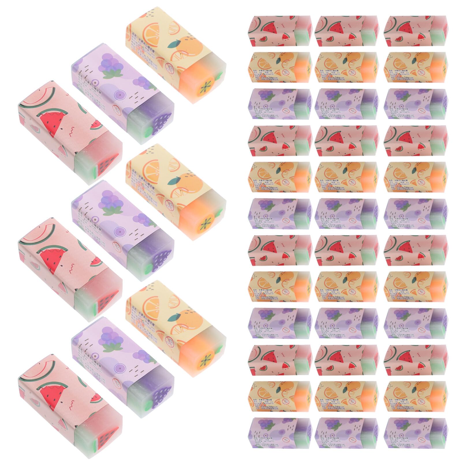 Set Di Gomme Da Cancellare A Forma Di Frutta 36 Pezzi Per Bambini Con Design A Cartoni Animati Profumate E Sicure Per Luso A Scuola E A Casa.