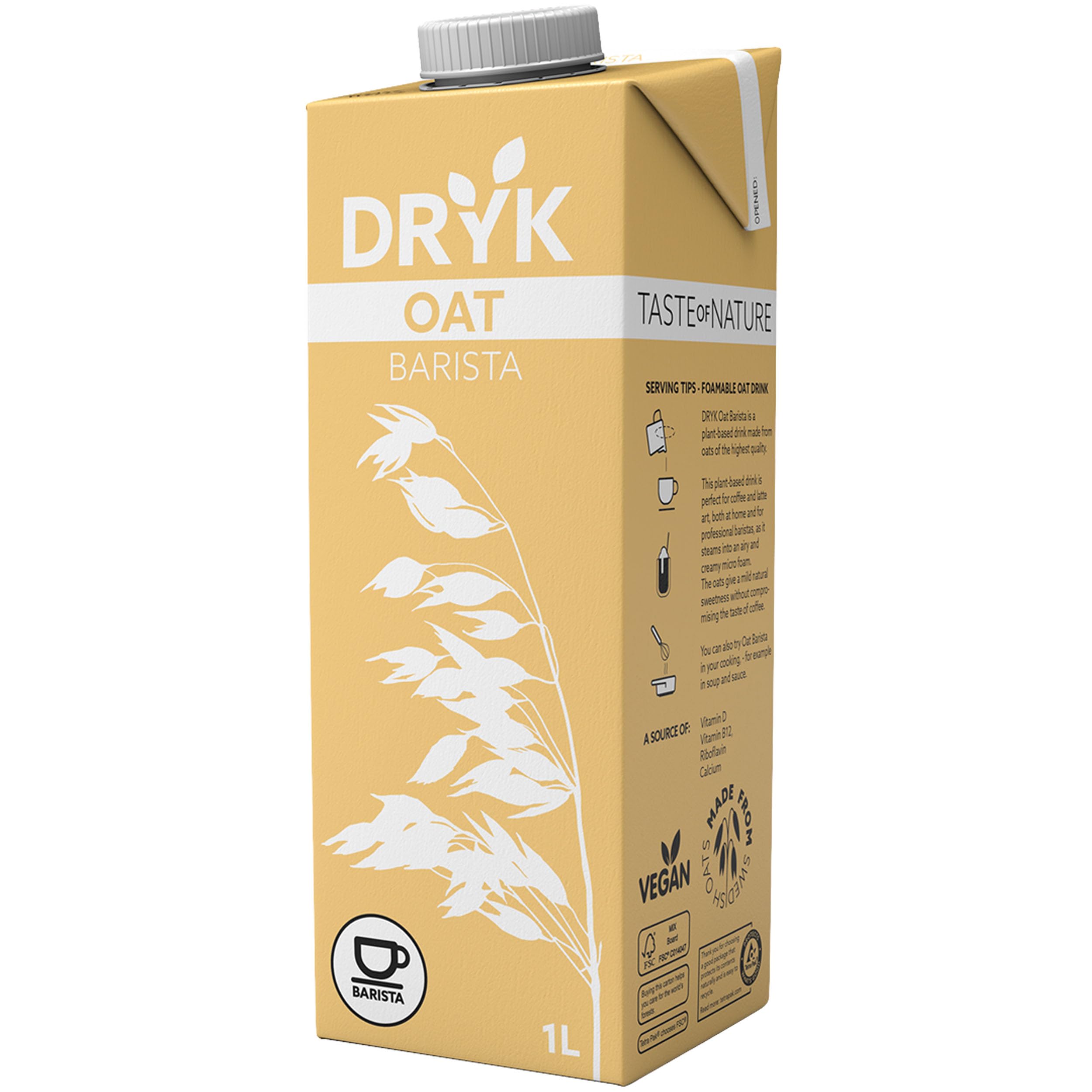 Dryk Oat Barista Haferdrink 18x1L – für Café & Büro, vegan