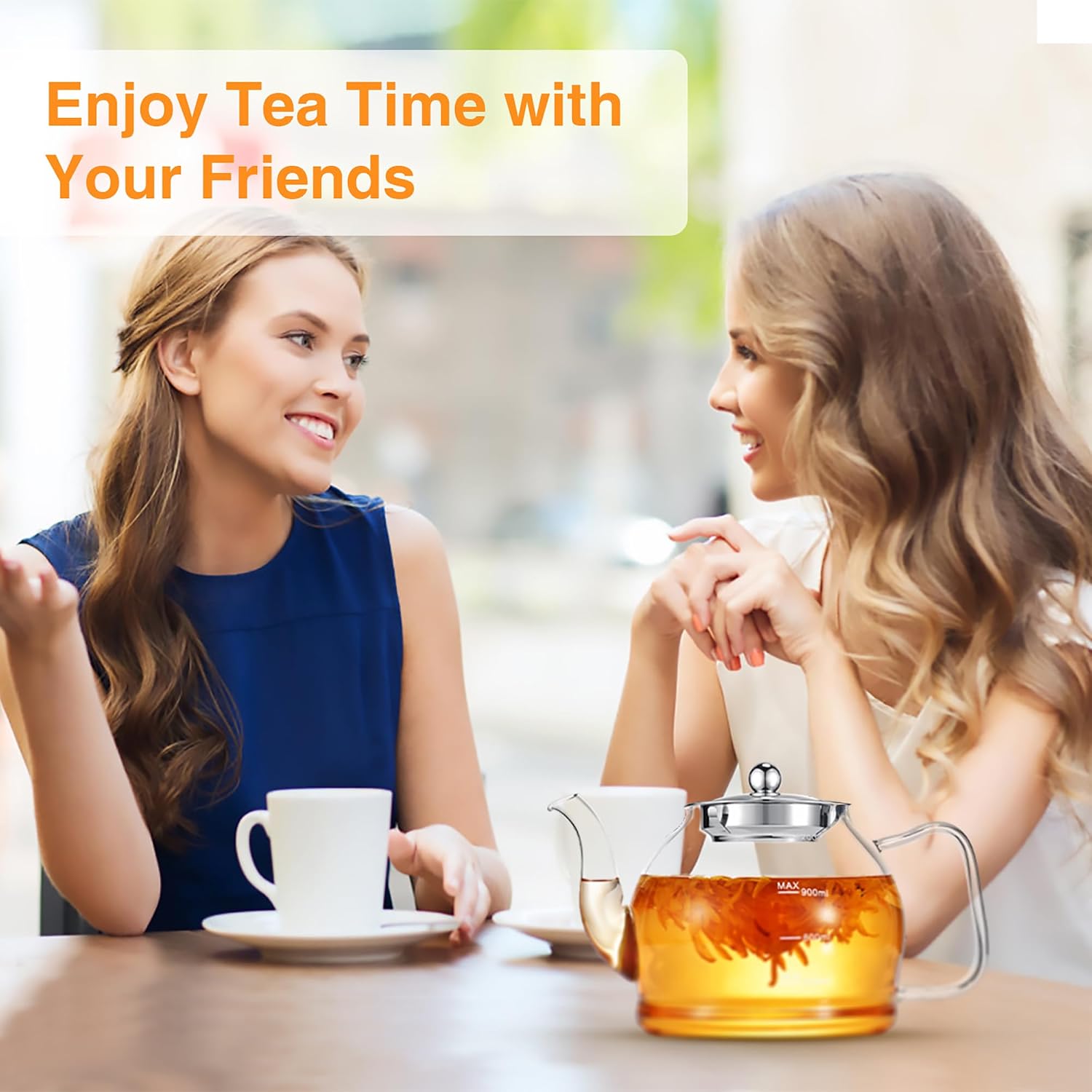 Glass Teapot, 40oz/1200ml Tea Pot with Removable Infuser for Loose Tea