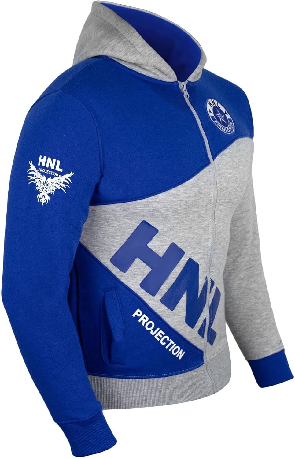 A2Z 4 Kids Girls Tracksuit Hooded Zip-Up Top - T.S HNL Dady Grey & Royal 9-10