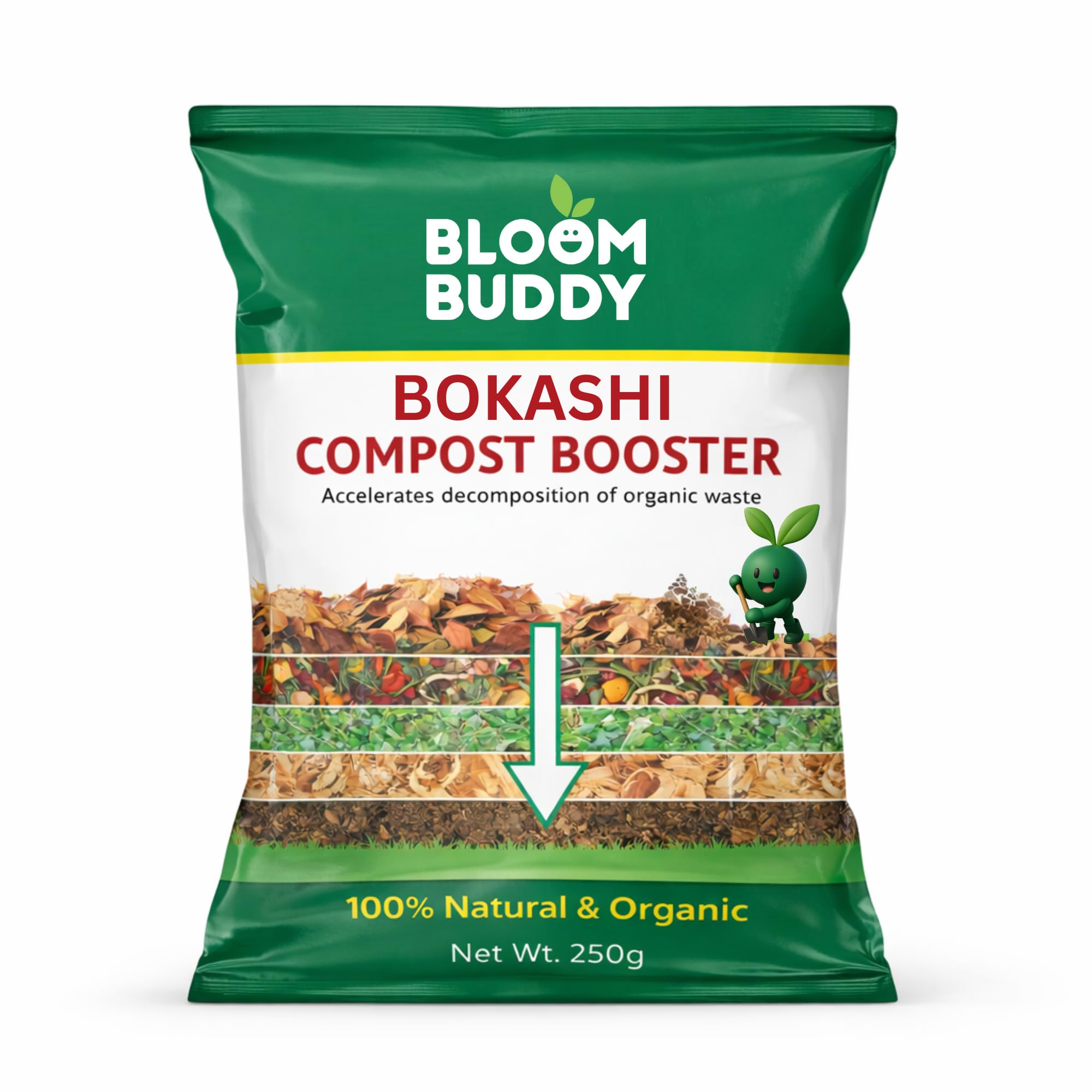 BLOOMBUDDY Bloom Buddy Organic Compost Booster 250 G | Certified & Sustainable | Accelerated Decomposition | Pathogen-Free | Microbial & Soil Enrichment | Waste Reduction | Cost-Effective