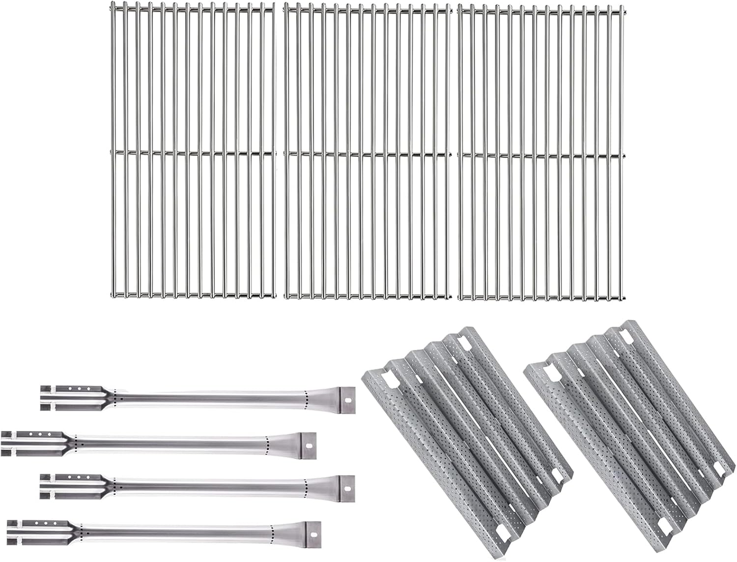 Replacement Kit for Nexgrill 720-0193 720-0432, Stainless Steel Repair Kit Parts Heat Plate, Grill Burner Tube and Cooking Grates Replacement for Kirkland 720-0193 720-0432 730-0432