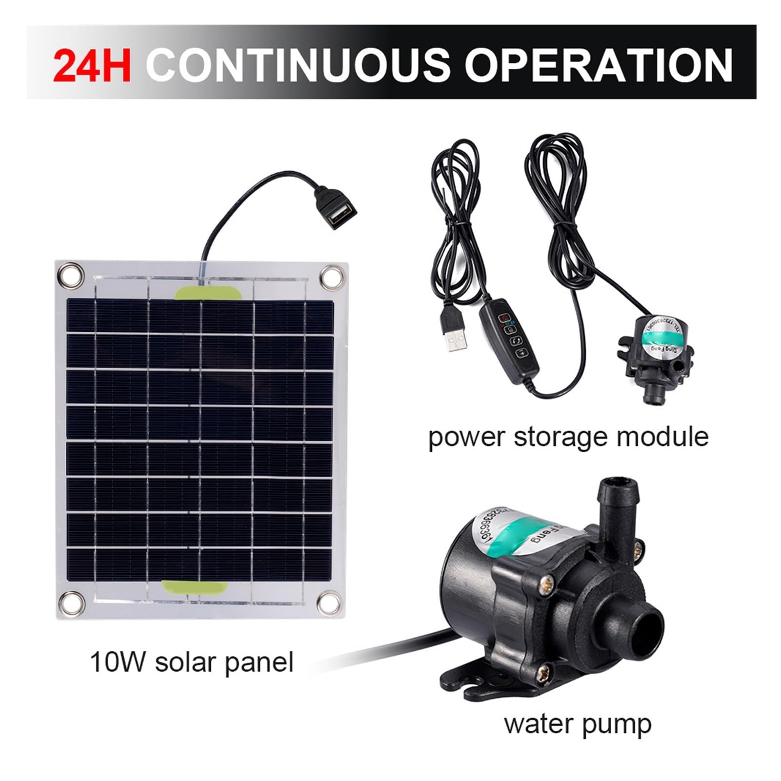 Bomba solar para estanque Bomba de agua solar 10W Bomba de fuente al aire libre con panel solar separado Kit de bomba de agua solar al aire libre for la decoración del estanque del tanque de peces con