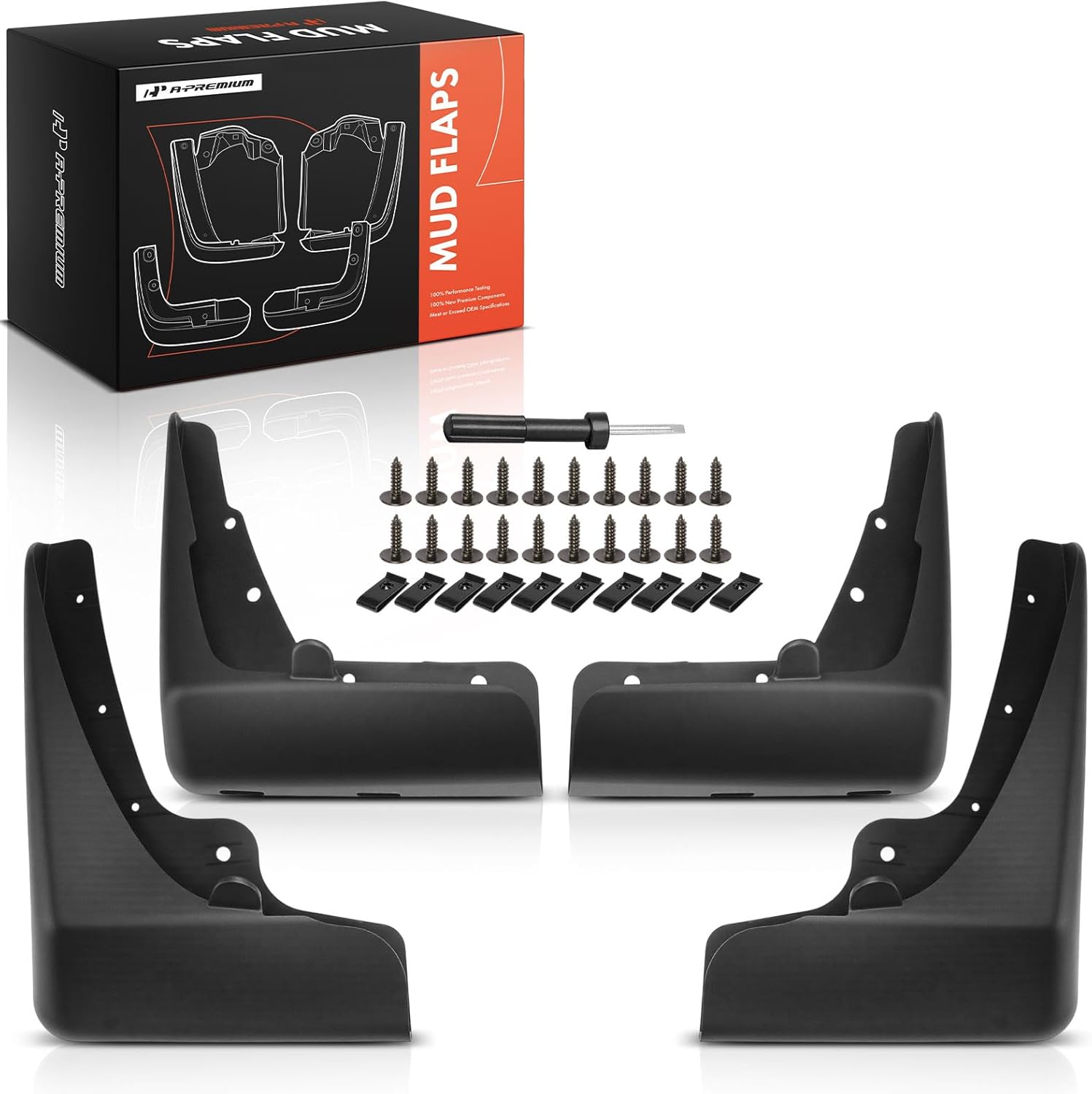 A-Premium Set of 4PCS Mud Flaps Splash Guards Mudguards Mudflaps with Hardware Kits Accessory Compatible with Dodge Charger 2015 2016 2017 2018, Front & Rear, Driver & Passenger Side