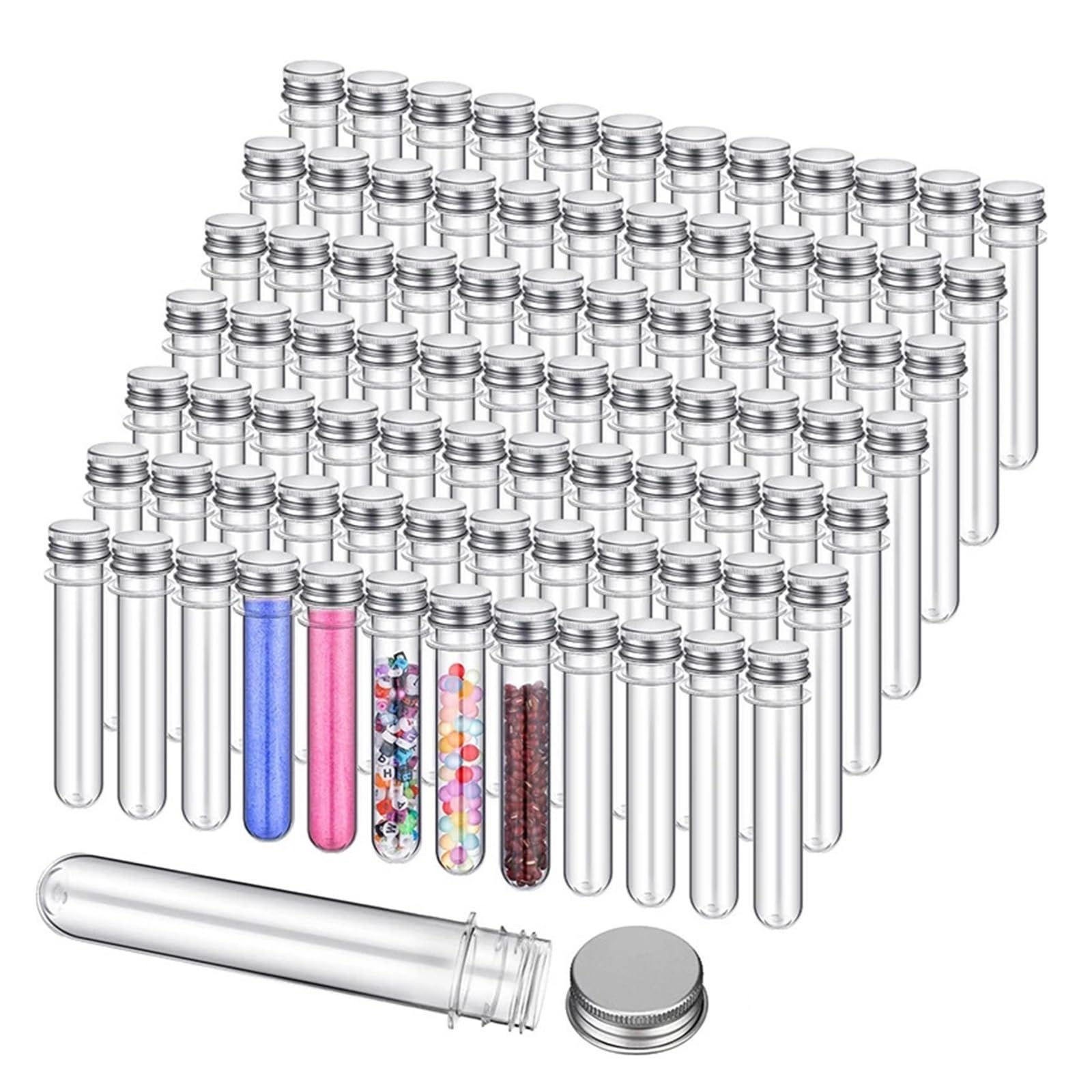 yingyingjia 20 Szt. 40 Ml Przezroczystych Probówek Z Zatyczkami 140 X 23 Mm Plastikowe Tuby Do Przechowywania Gumy Do Żucia Rośliny Przyprawy Cukierki Naukowe Eksperymenty
