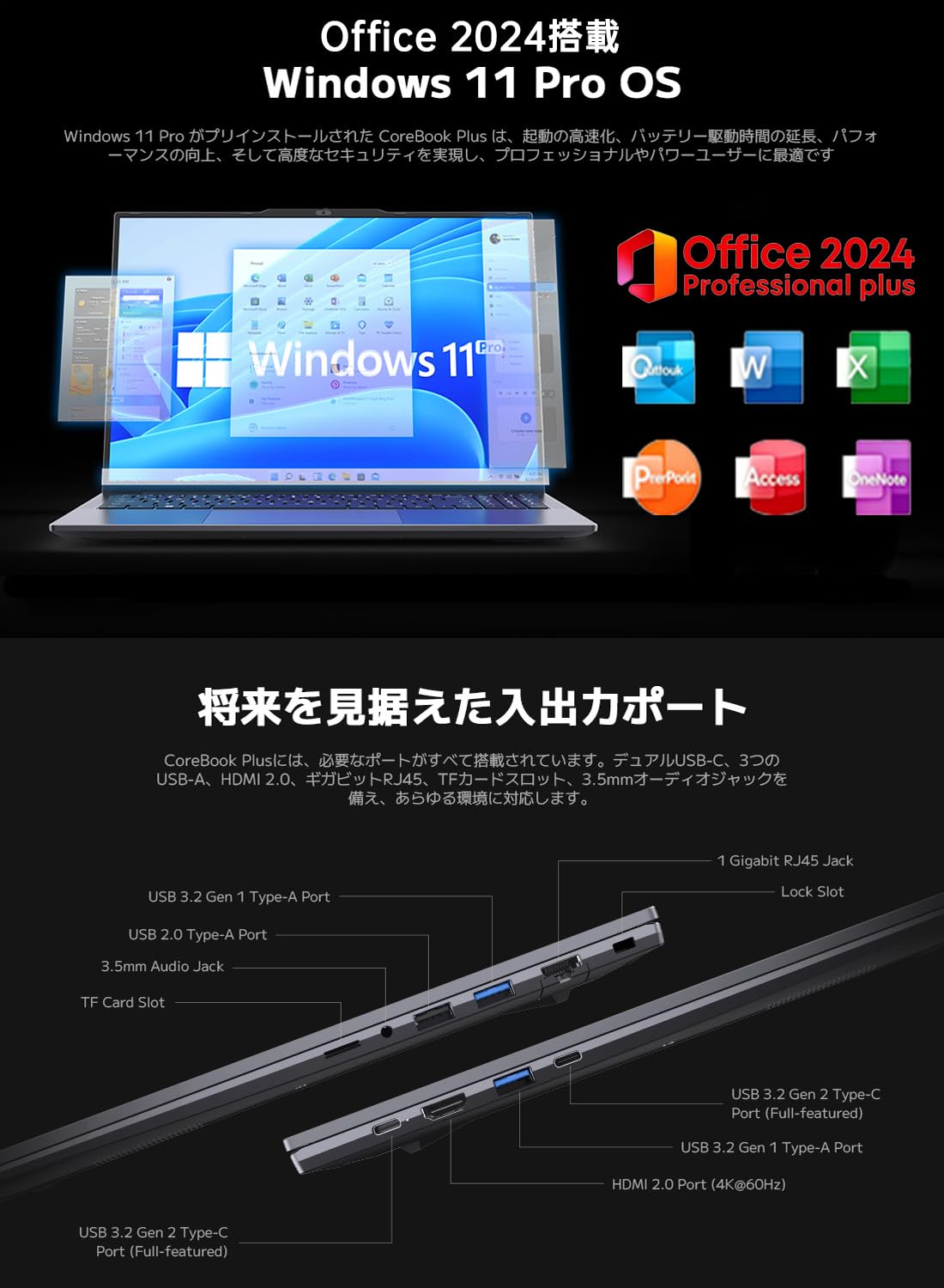 Amazon.co.jp: ノートパソコンWindows11 Pro Office 2024搭載 CHUWI