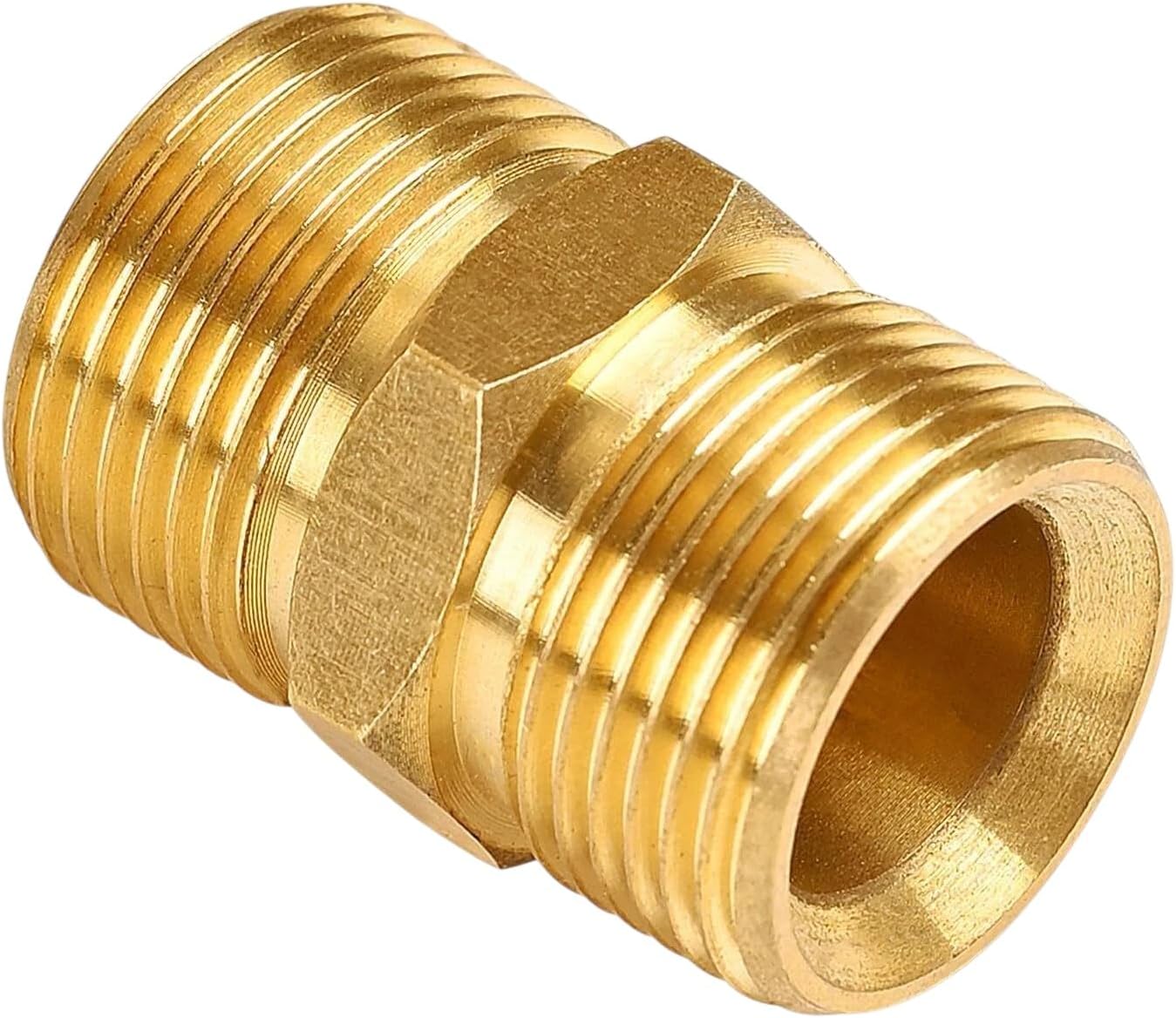 Washer Hose Coupler M22-14mm Male to M22-14mm Male Solid Brass 5000PSI