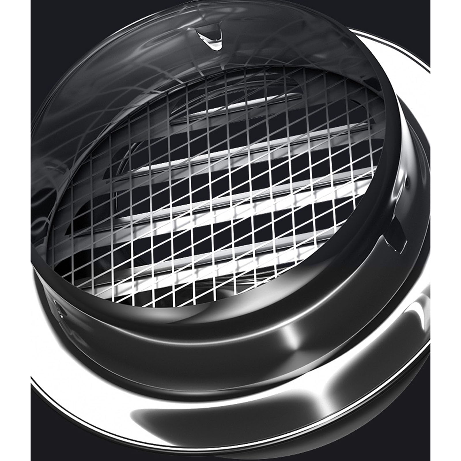 Rejilla de ventilación redonda, rejilla pared, acero inoxidable 304, for paredes, suave(190mm/7.48in)