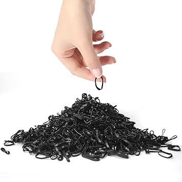 Sanas Medium Elastic Rubber Bands 1100PCS Home/Office/Kitchen/Stationary Multicolour Elastic Bands Gulel Rubber Multi-Purpose Rubber Bands Baby Hair Ties Reusable Bands Assorted Colours 1100PCS (Black)