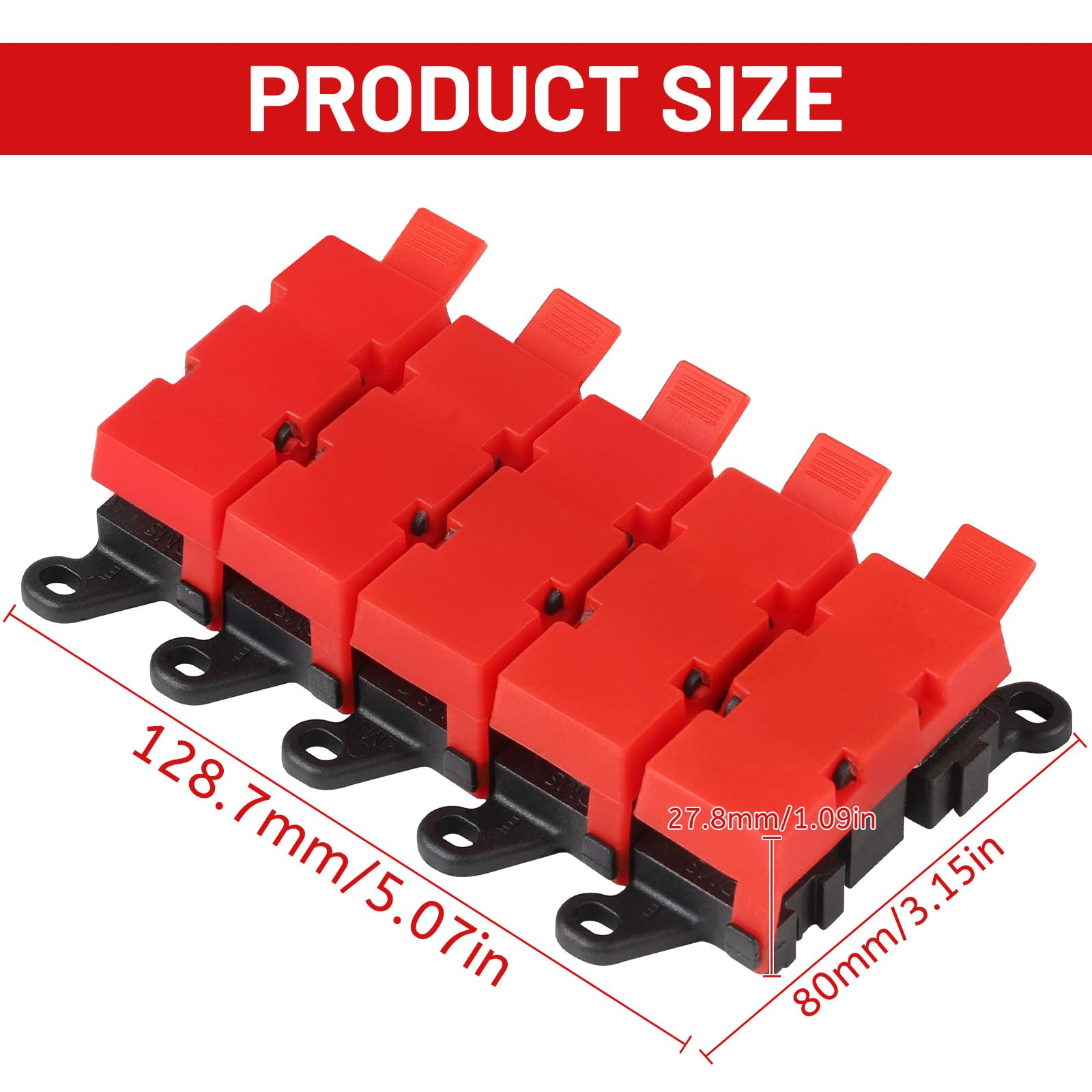 DBREAKS Portafusibles Midi de 4 compartimentos Incluye fusibles de 30 A, 60 A y 100 A con cubierta de goma de silicona, distribuidor de cobre, para barco, caravana