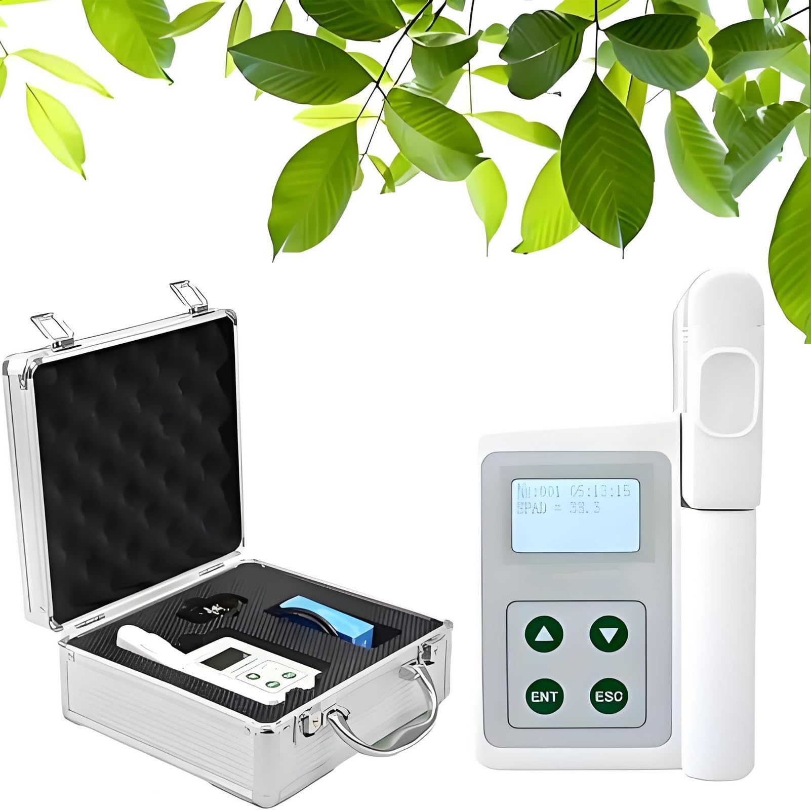 DUMIPME Rechargeable Portable Chlorophyll Meter, Handheld Chlorophyll & Nitrogen Content Analyzer, Real-Time SPAD Measurement & Leaf Temperature Monitor for Farmers and Gardeners A