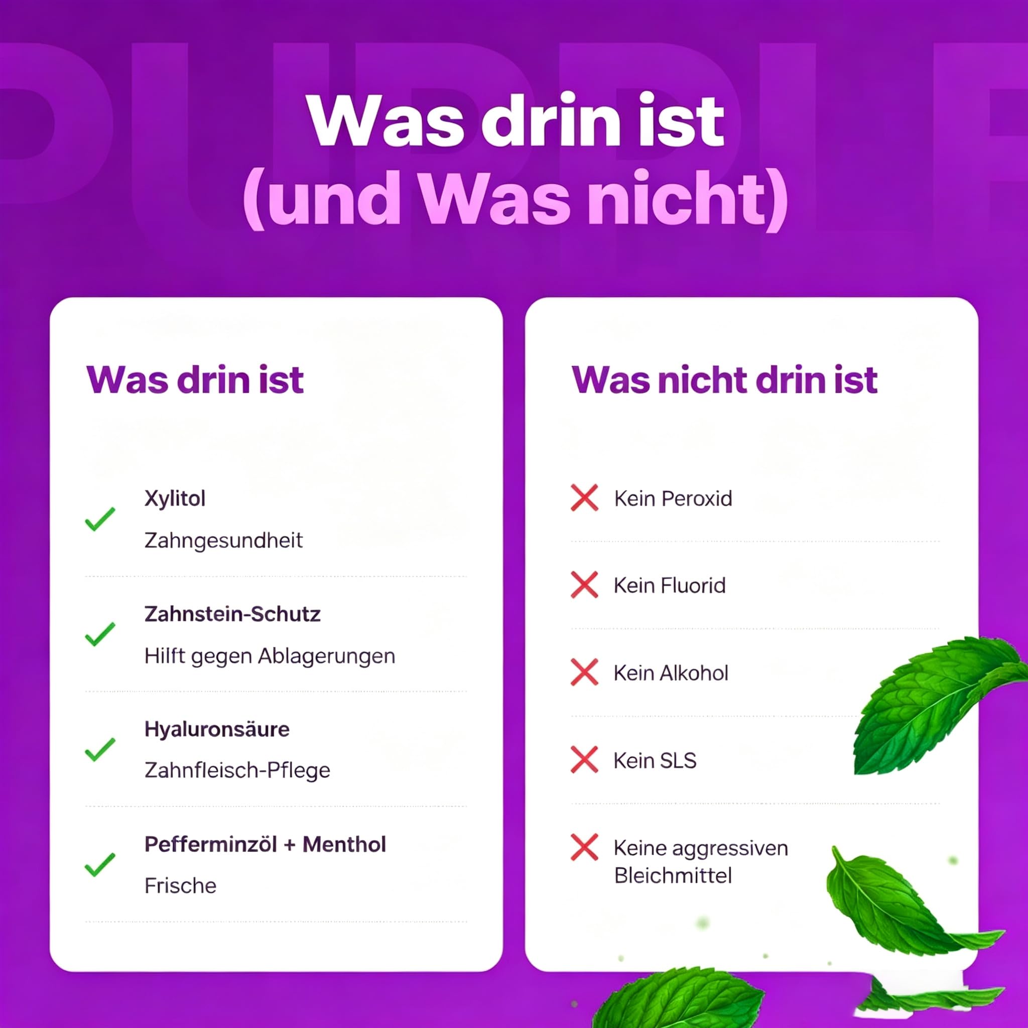 Dr Dent Purple Mundspülung mit Minzgeschmack | Dr Dent Purple Mundspülung mit Minzgeschmack, praktische Mundpflege für frischen Atem und sanfte Zahnreinigung