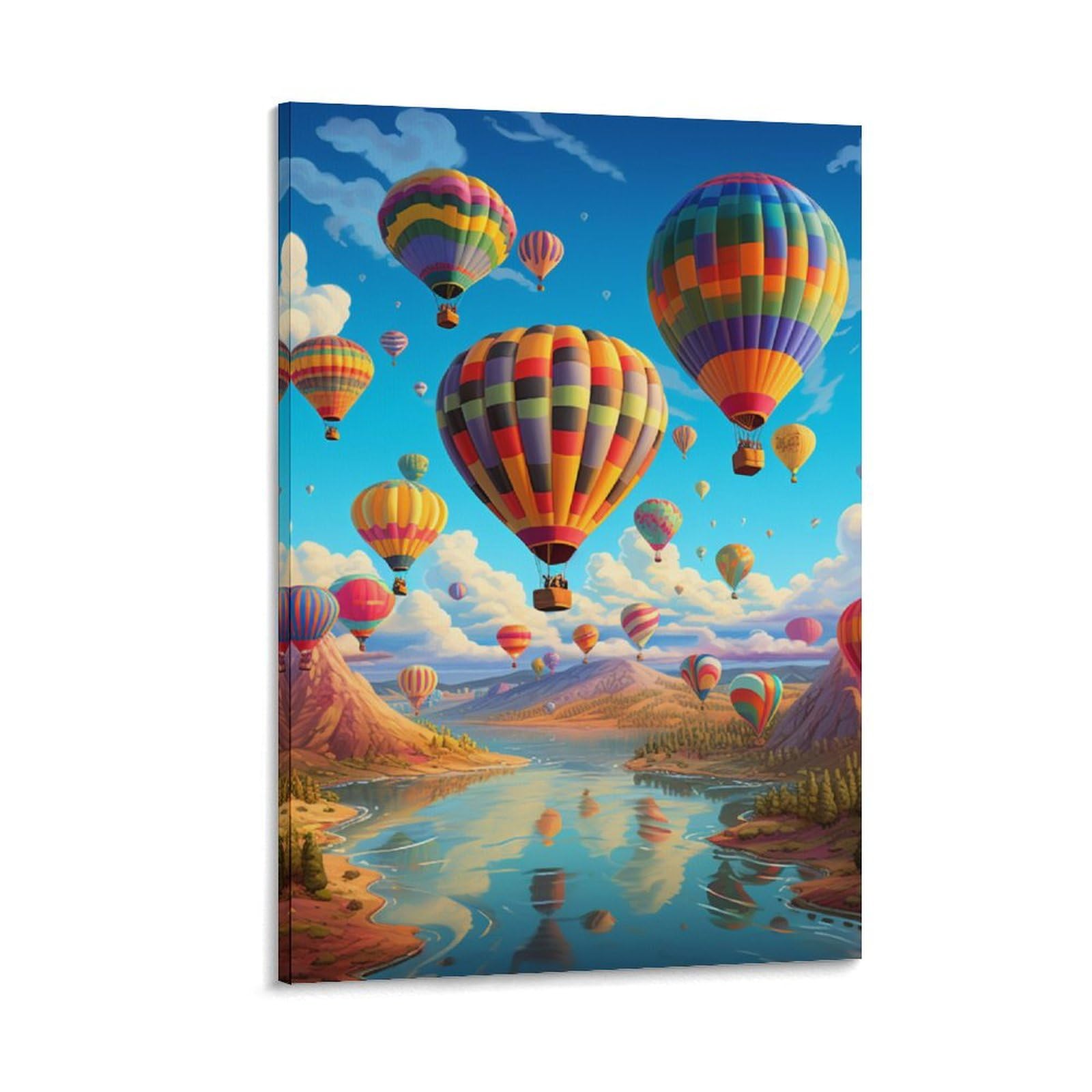 Impression sur toile montgolfière romantique de qualité supérieure - 6