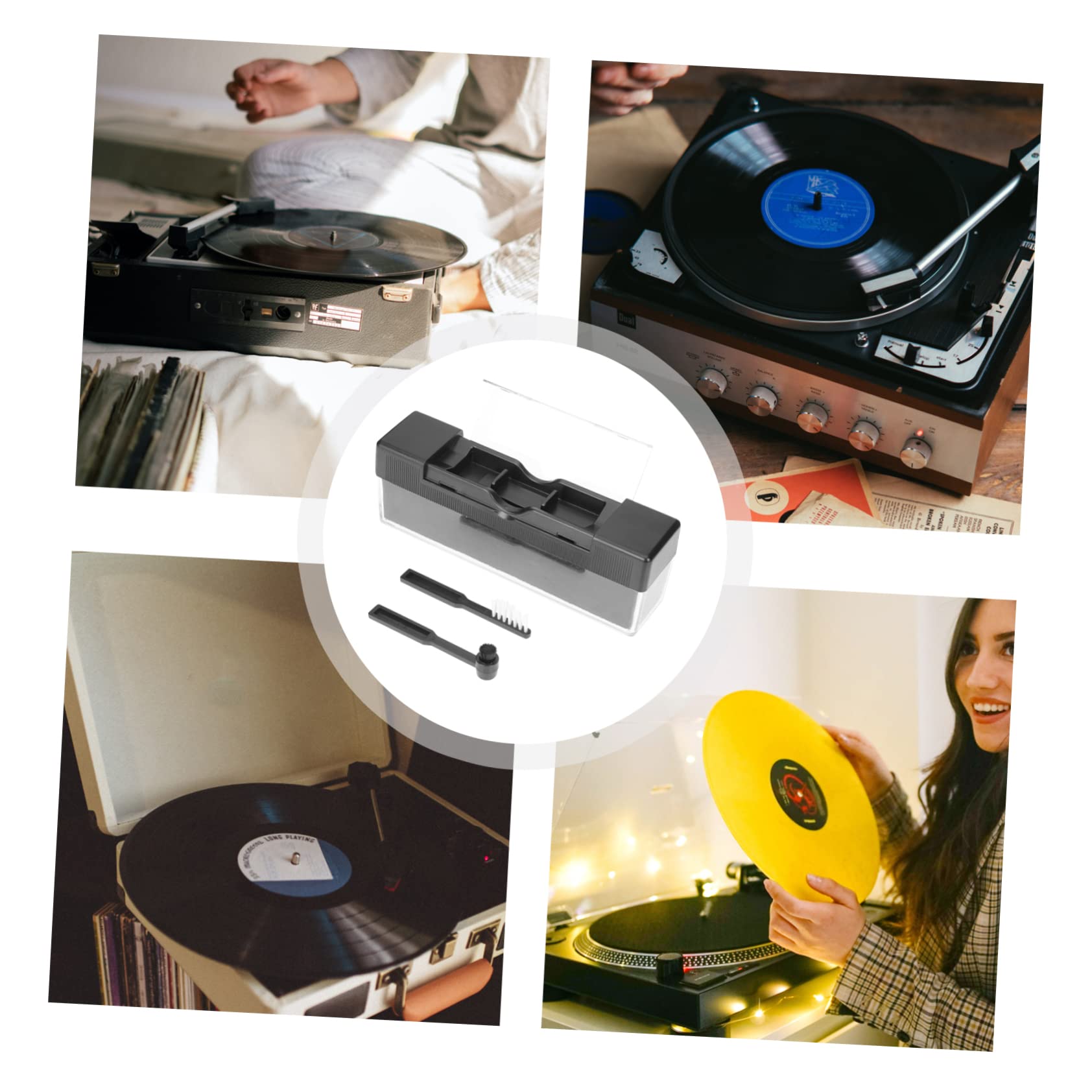 BESTonZON 4 Set Spazzola Per La Pulizia Dischi Pulire Dischi in Vinile Spazzola Per Dischi Antistatica Spazzola Della Tastiera Del Computer Prodotti Per La Pulizia Taccuino Plastica