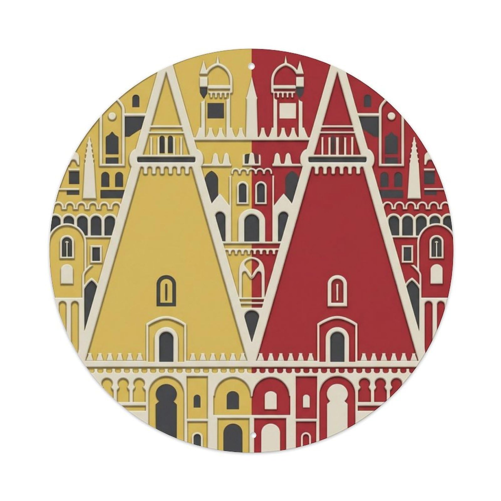 Sintra Macro Palace Travel Metal Tin Sign Plaque Wall Decor for Cafe, Club Bar, Office, Home Garden Round Metal Poster 8x8Inch