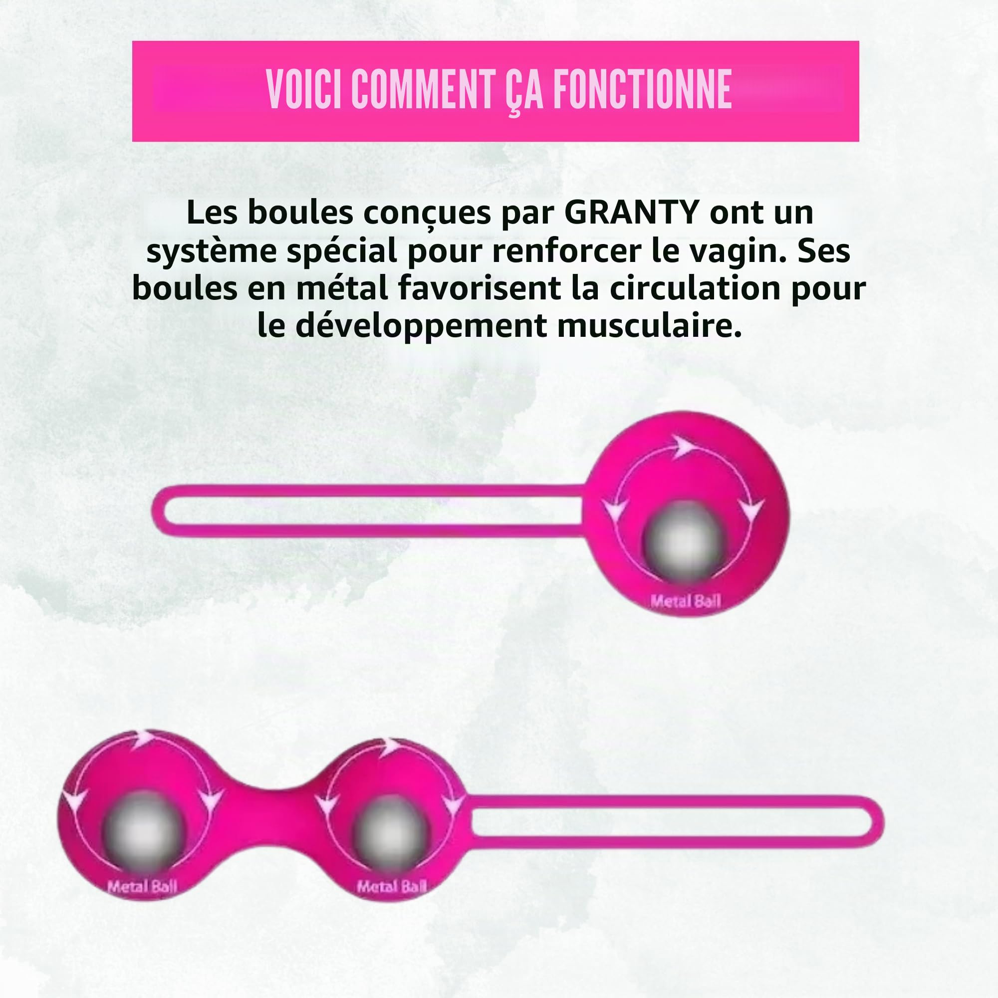 GRANTY Boules de Geisha - 3 PCS Boules de Geisha Rééducation du Périnée - NOUVEAU DESIGN Boule de Geisha - Boules de Geisha Plaisir Femme - Boules de Geisha Amazon