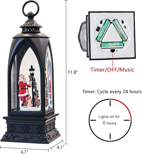 Miniatura 78 de Eldnacele - Linterna navideña musical, de globo, operada con baterías Muñeco de nieve